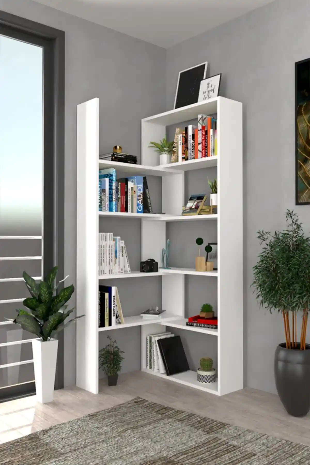 Koordinat Mobilya Star Dekoratif Kitaplık - Modern ve Retro Tarzda Dayanıklı Depolama Çözümü