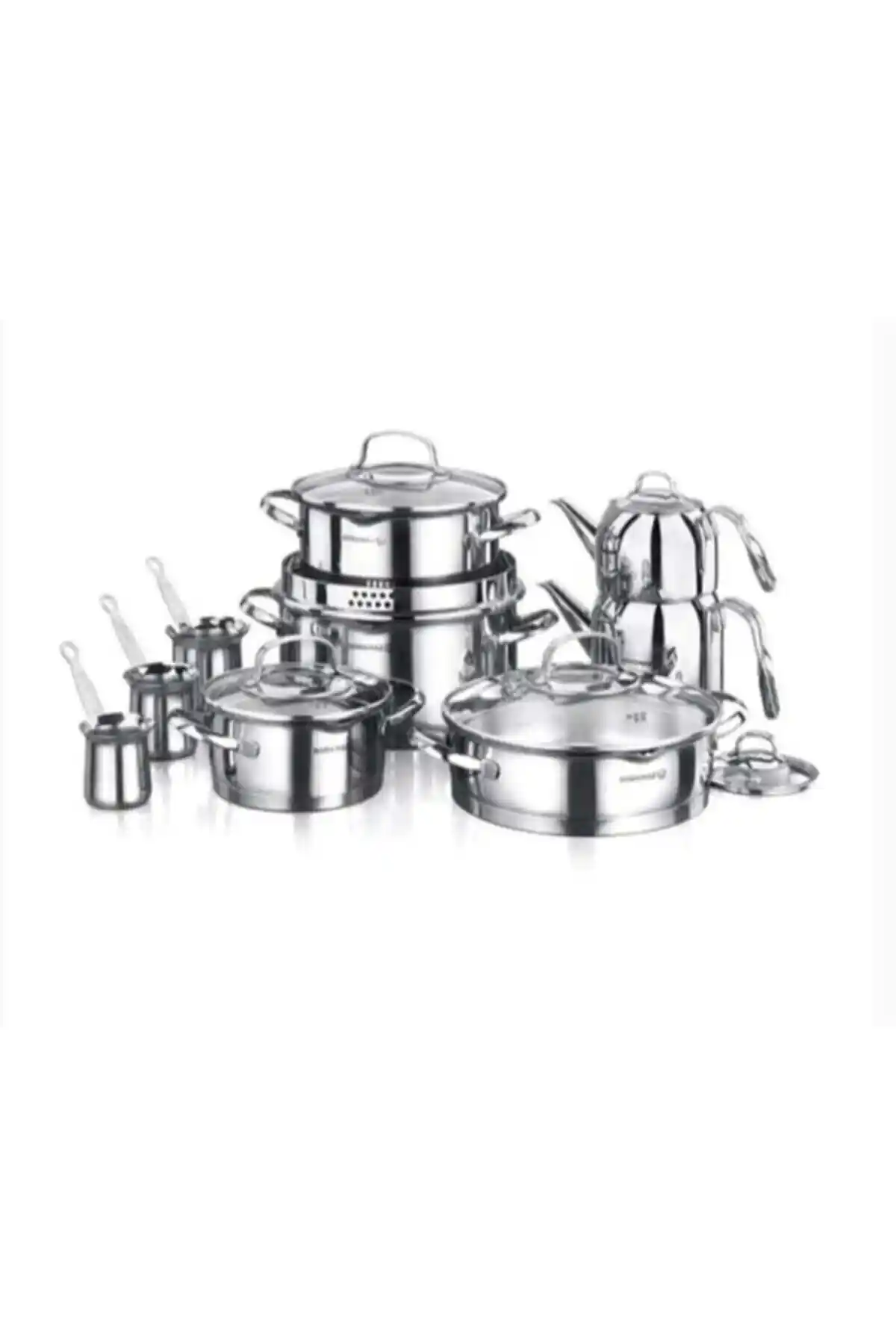 KORKMAZ A1702 Steama 15 Parça Çelik Mutfak Seti Dayanıklı ve Şık Tasarımıyla Favoriniz Olacak