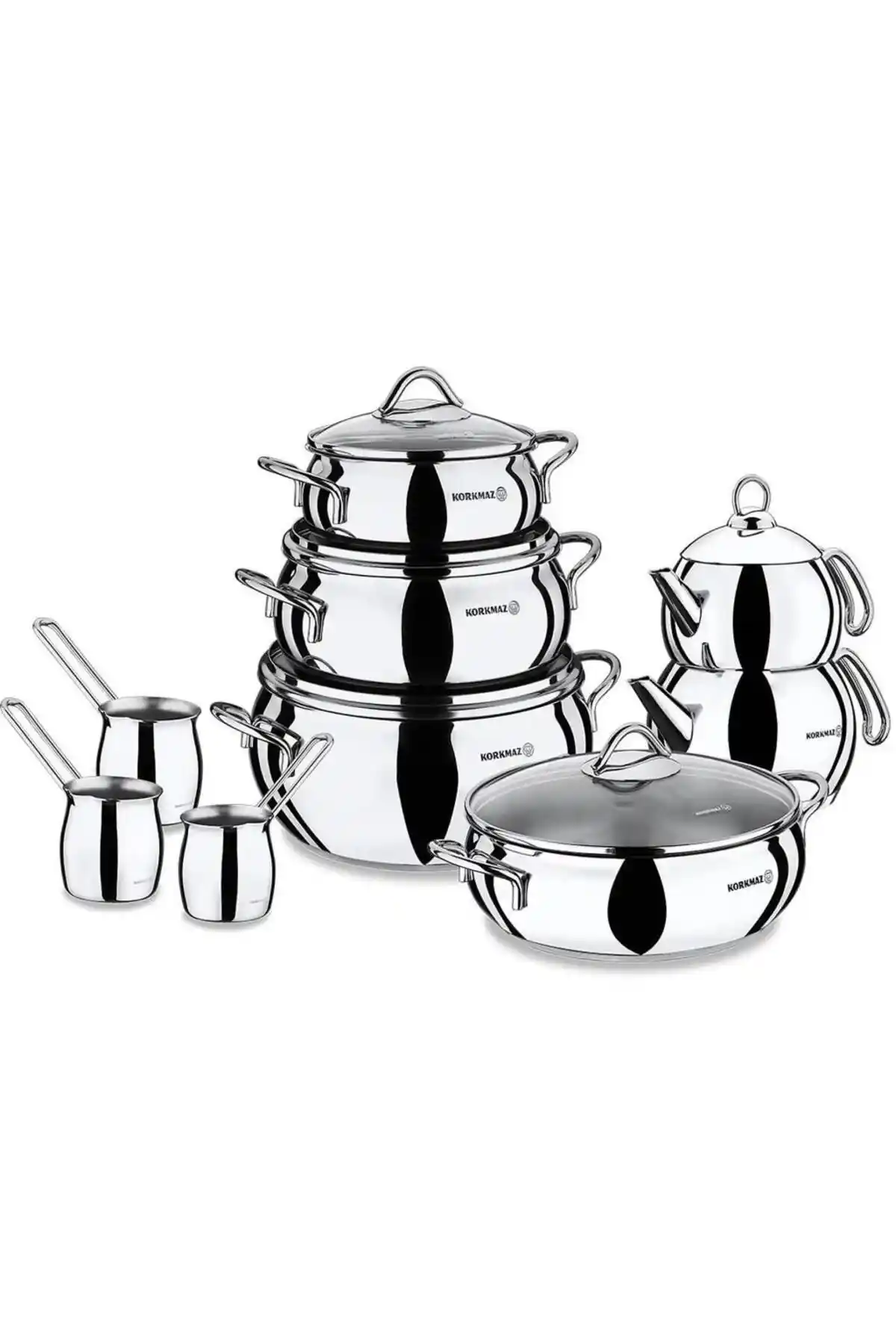 Korkmaz A1749 Tombik 15 Parça Hiper Set: Modern ve Dayanıklı Mutfak Gereçleri