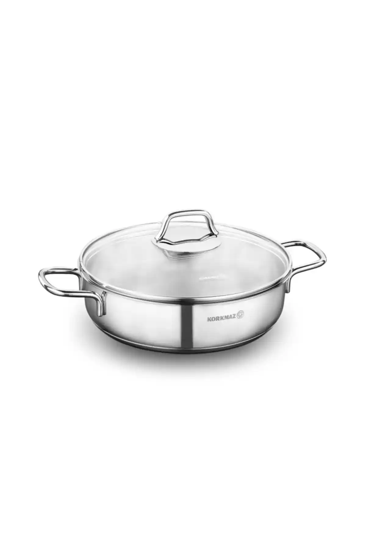 KORKMAZ Merisa Perla Kısa Tencere: Dayanıklı ve Estetik Paslanmaz Çelik Mutfak Gereci