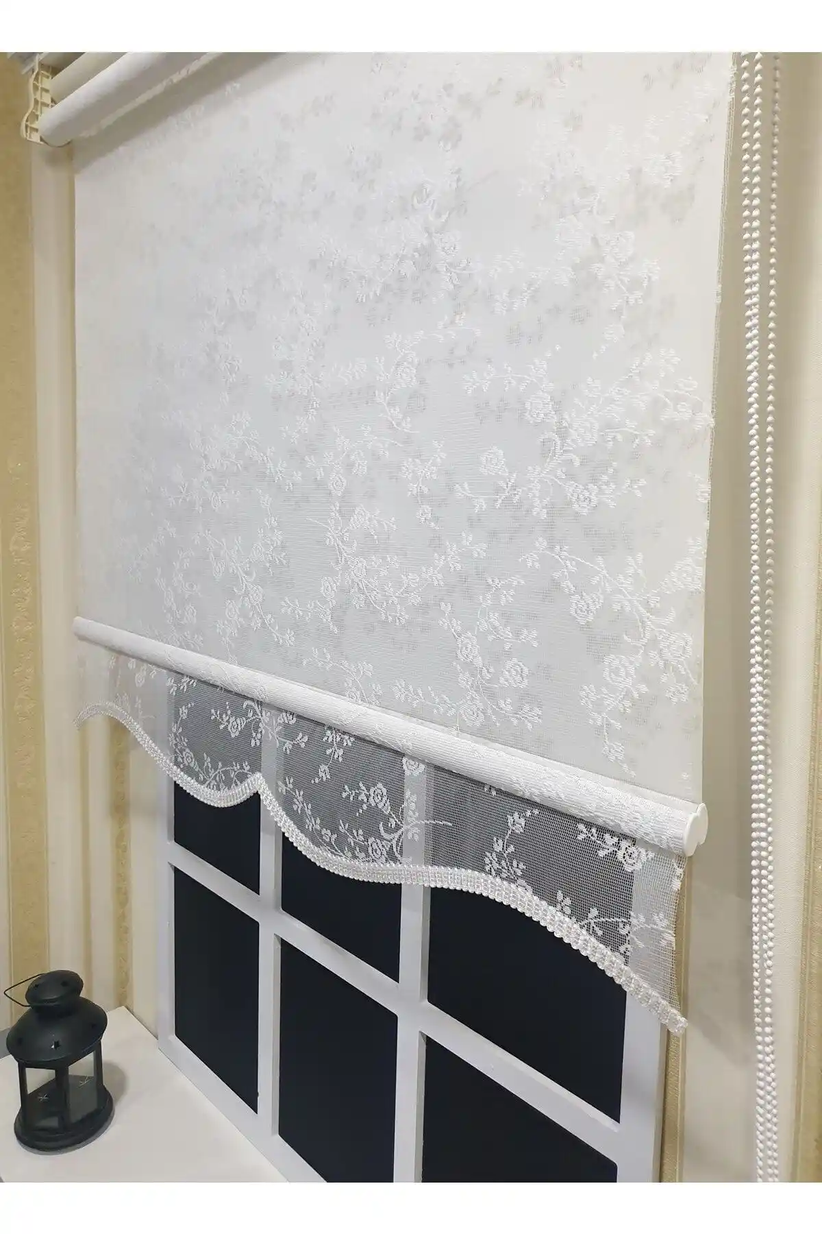 KORUTEKS Çift Mekanizmalı Ekru Beyaz Tül ve Stor Perde: Estetik ve Dayanıklılık Bir Arada