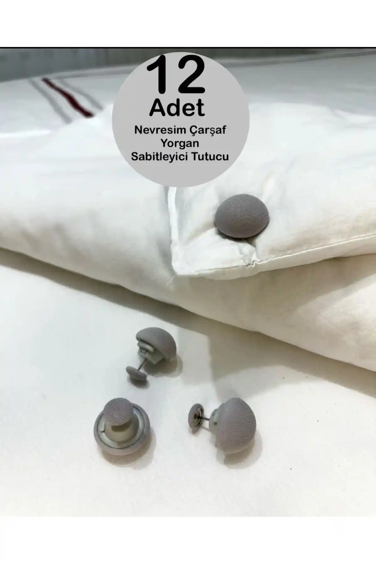 Küçük EW Pratik 12'li Mantar Şeklinde Yorgan Sabitleme Klipsleri