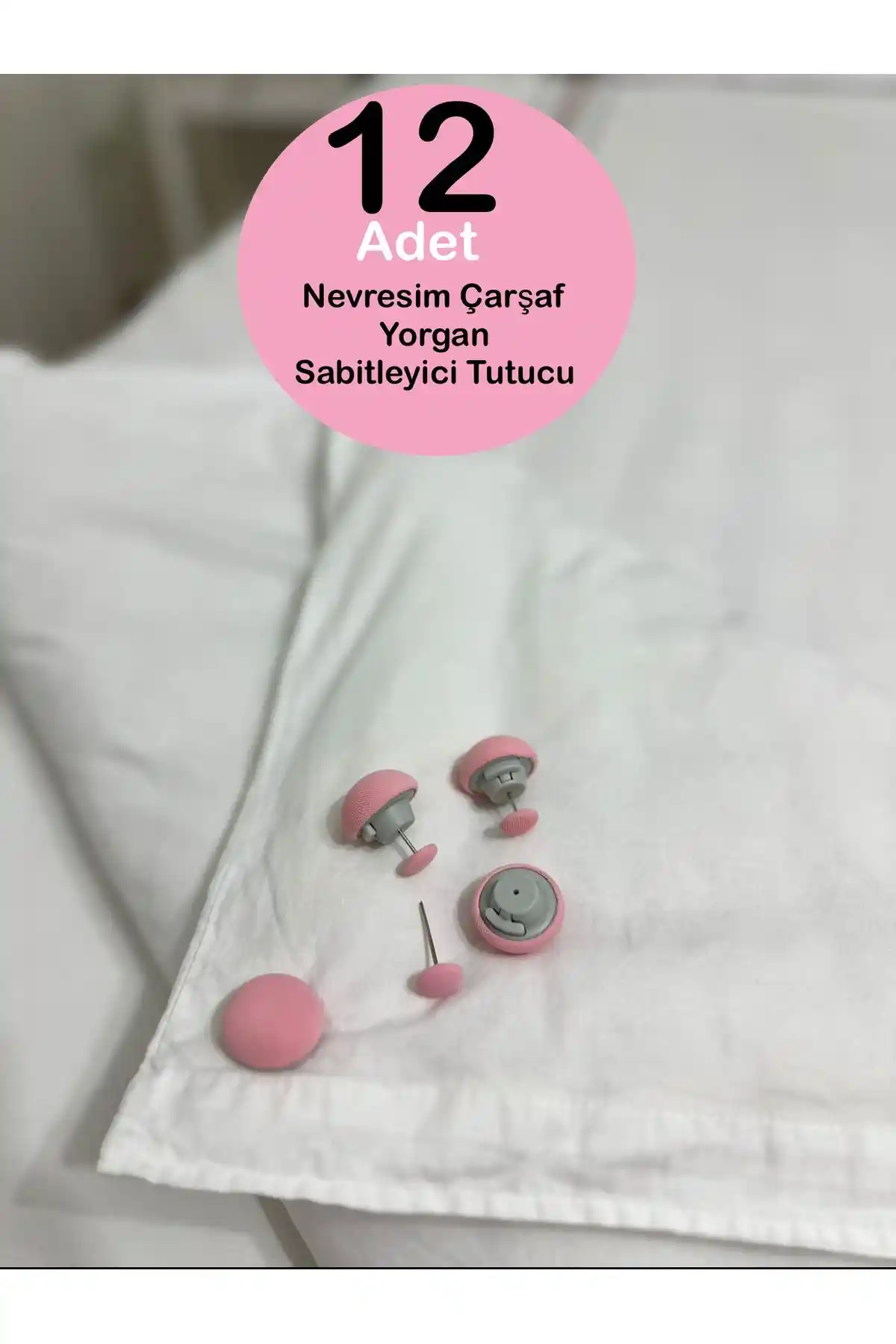 Küçük EW Pratik 12'li Mantarlı Yorgan ve Çarşaf Sabitleme Klipsi En Uygun Fiyatlı Set