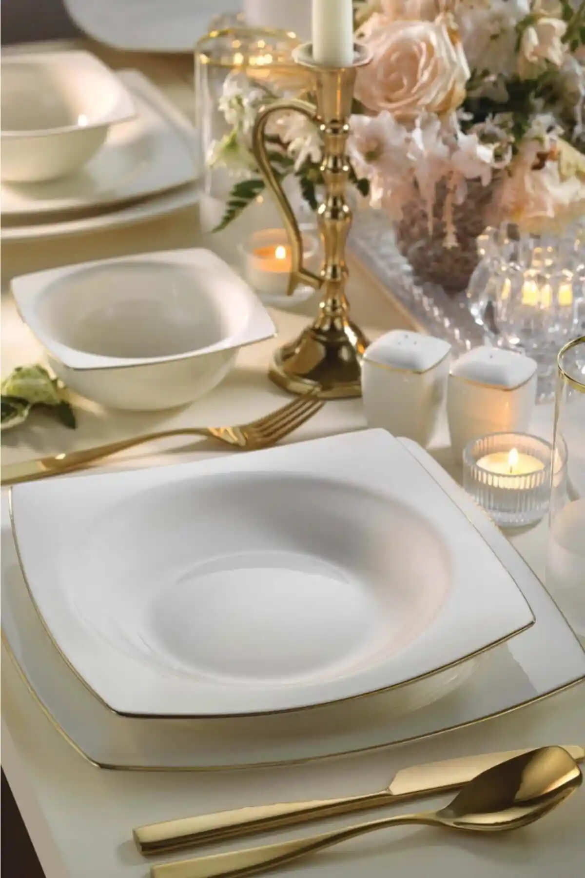 Kütahya Porselen Bone Mare 12 Kişilik Yemek Takımı Modern ve Dayanıklı Tasarım