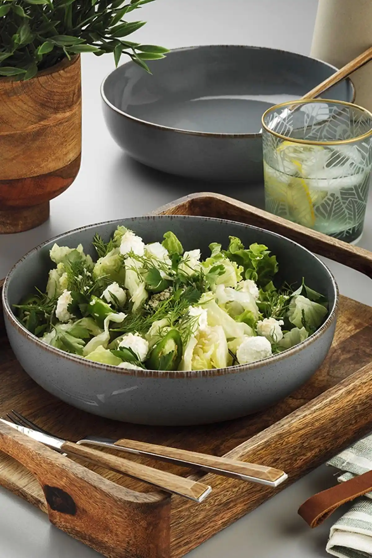 Kütahya Porselen Moderna 2'li 21 Cm Salata Kasesi Seti Modern ve Dayanıklı Tasarım