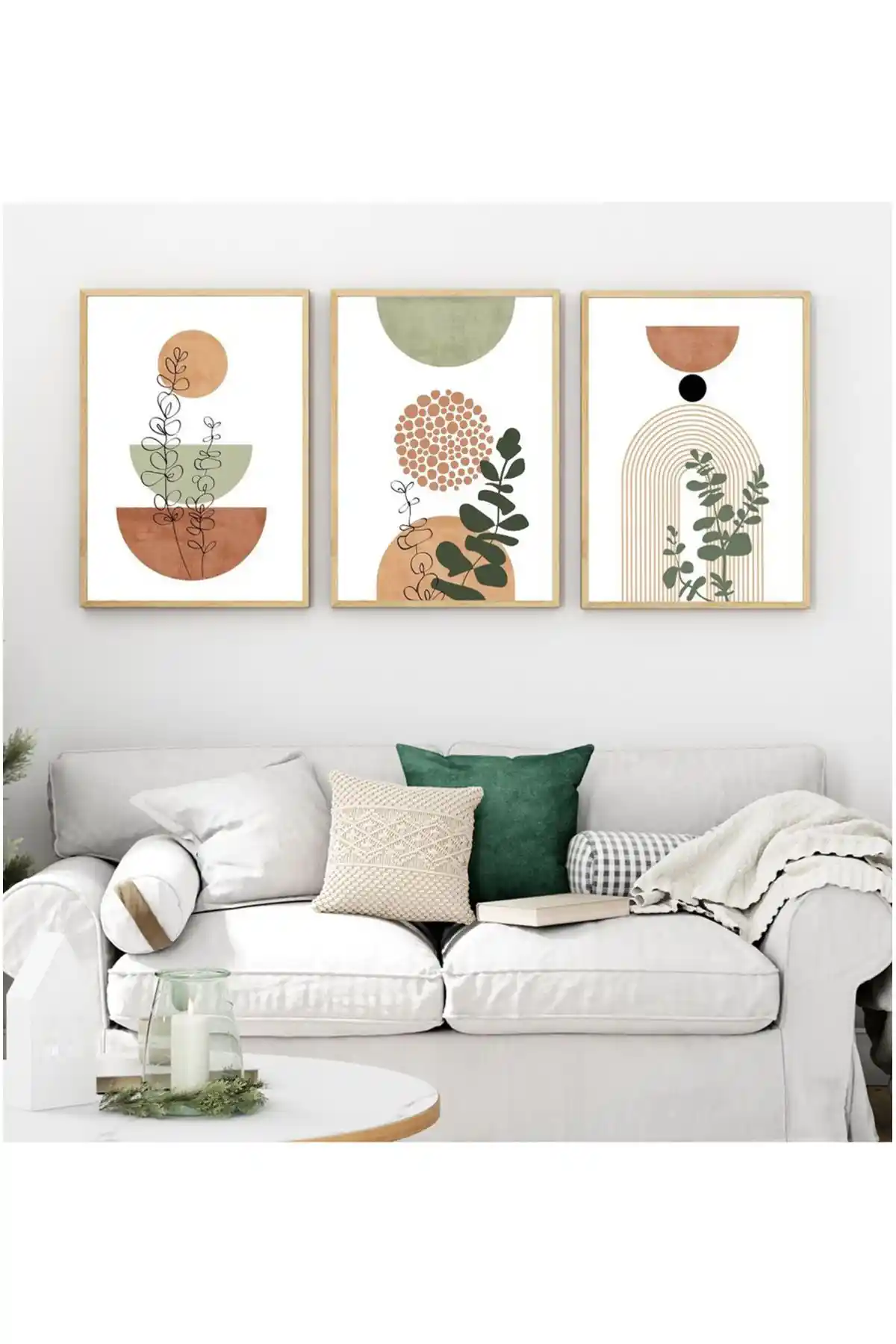 KutuTR Dekorize MDF 3 Parça Bohem Tablo Modern ve Şık Duvar Dekorasyonu Seçeneği