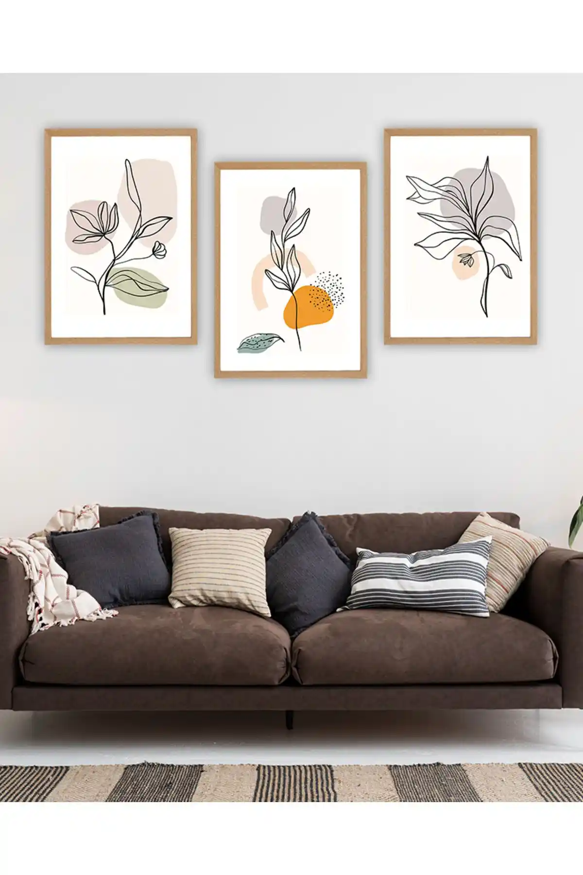 KutuTR Dekorize MDF Tablo Seti 3 Parça 60x30 cm doğal ve şık iç mekan dekorasyonu