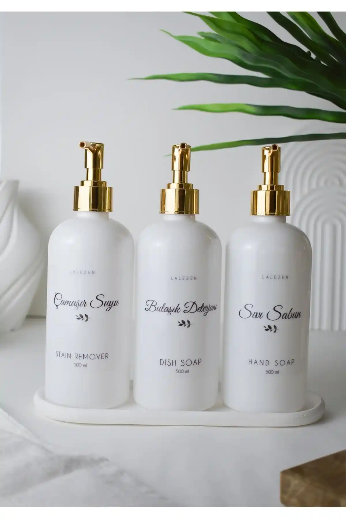 LALEZEN HOME BeYaz Uzun Stantlı Sıvı Sabun ve Temizlik Ürünleri Serisi İncelemesi