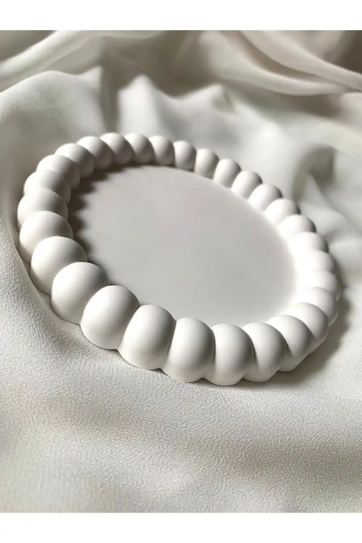 Lalezen Home Boncuk Sekıllı Yuvarlak Sunumluk Stand Dekorasyonu Modern ve Şık Tasarım