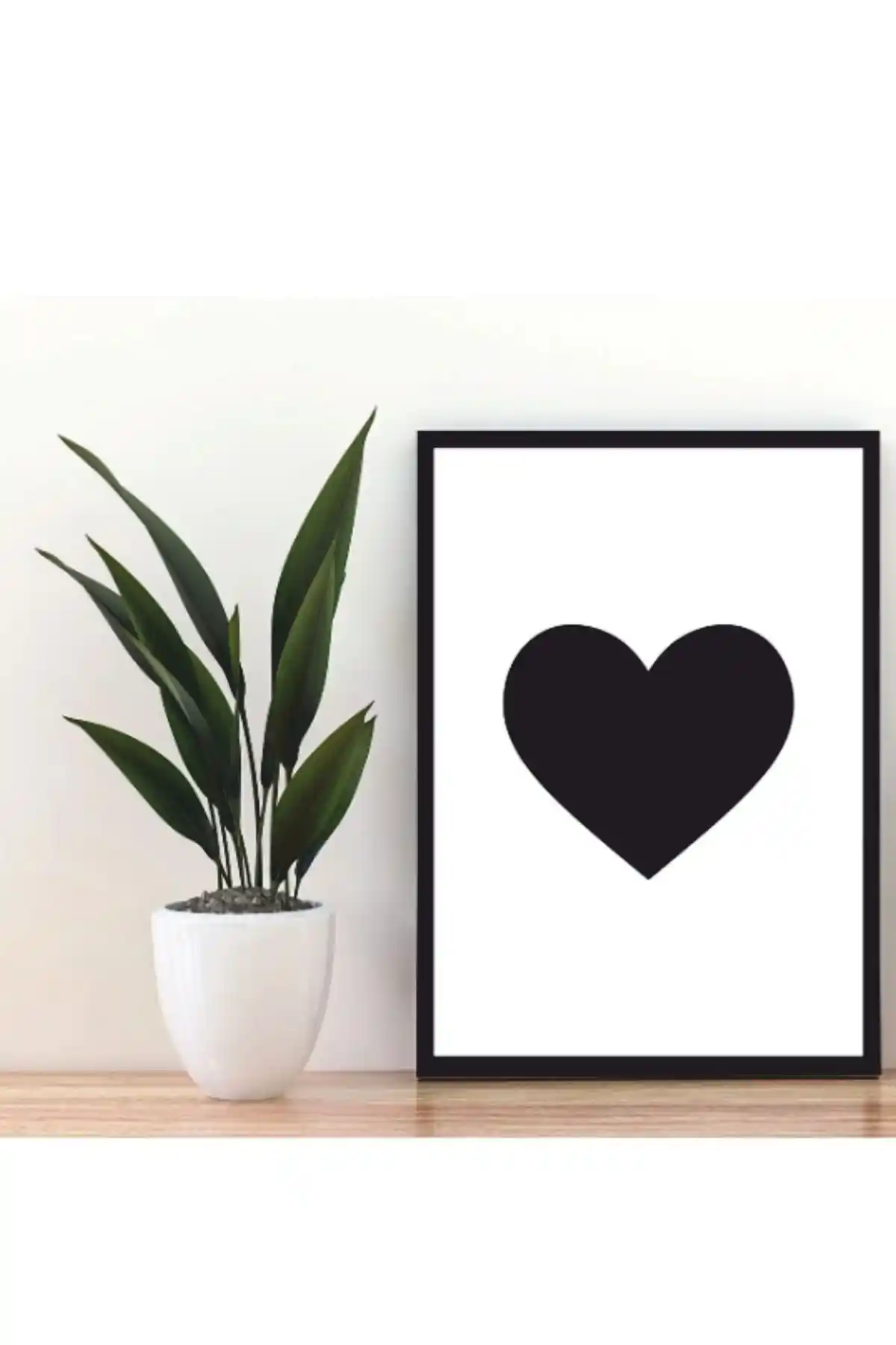 Leprikon Ahşap MDF Kalp Şekli Modern Duvar Tablosu 20x30 cm Dekoratif Süs