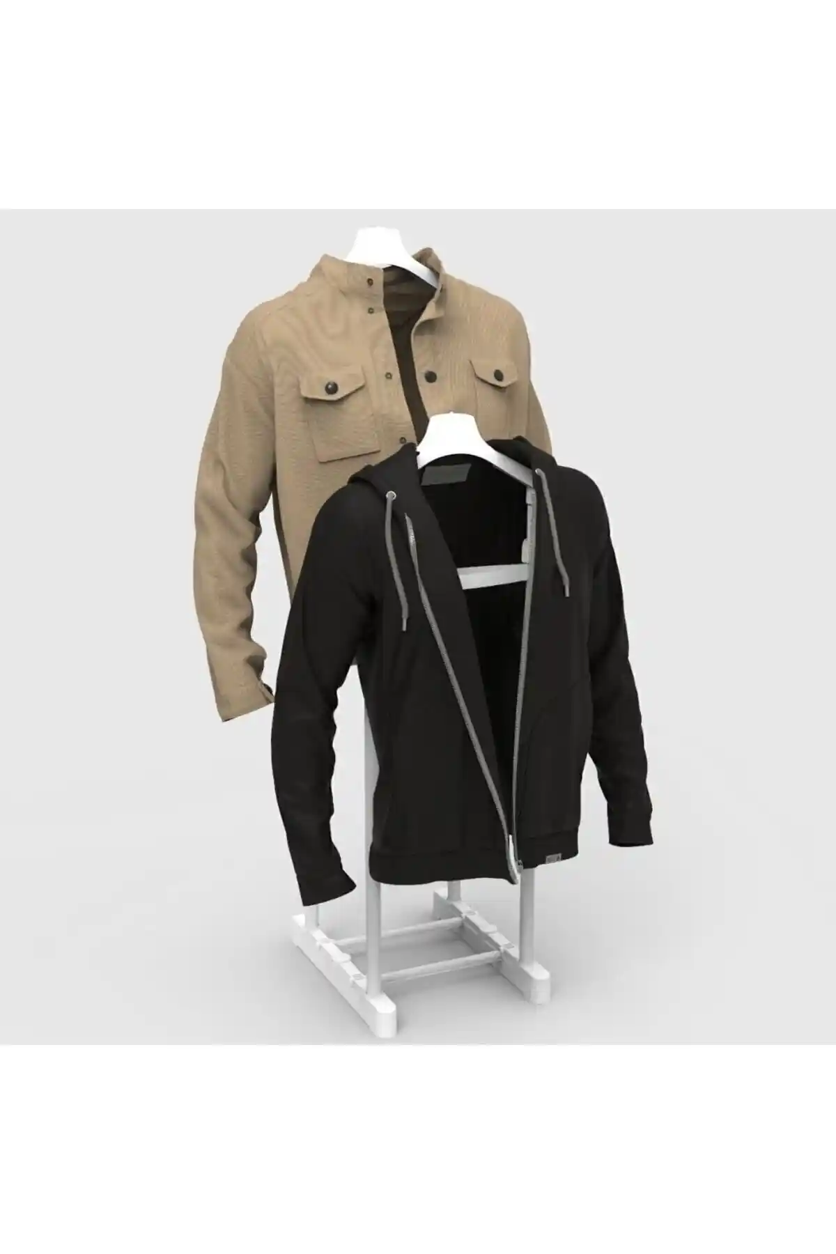 Lerato Çift Askılıklı Dilsiz Uşak Elbise Askısı: Modern ve Çok Fonksiyonlu Tasarım