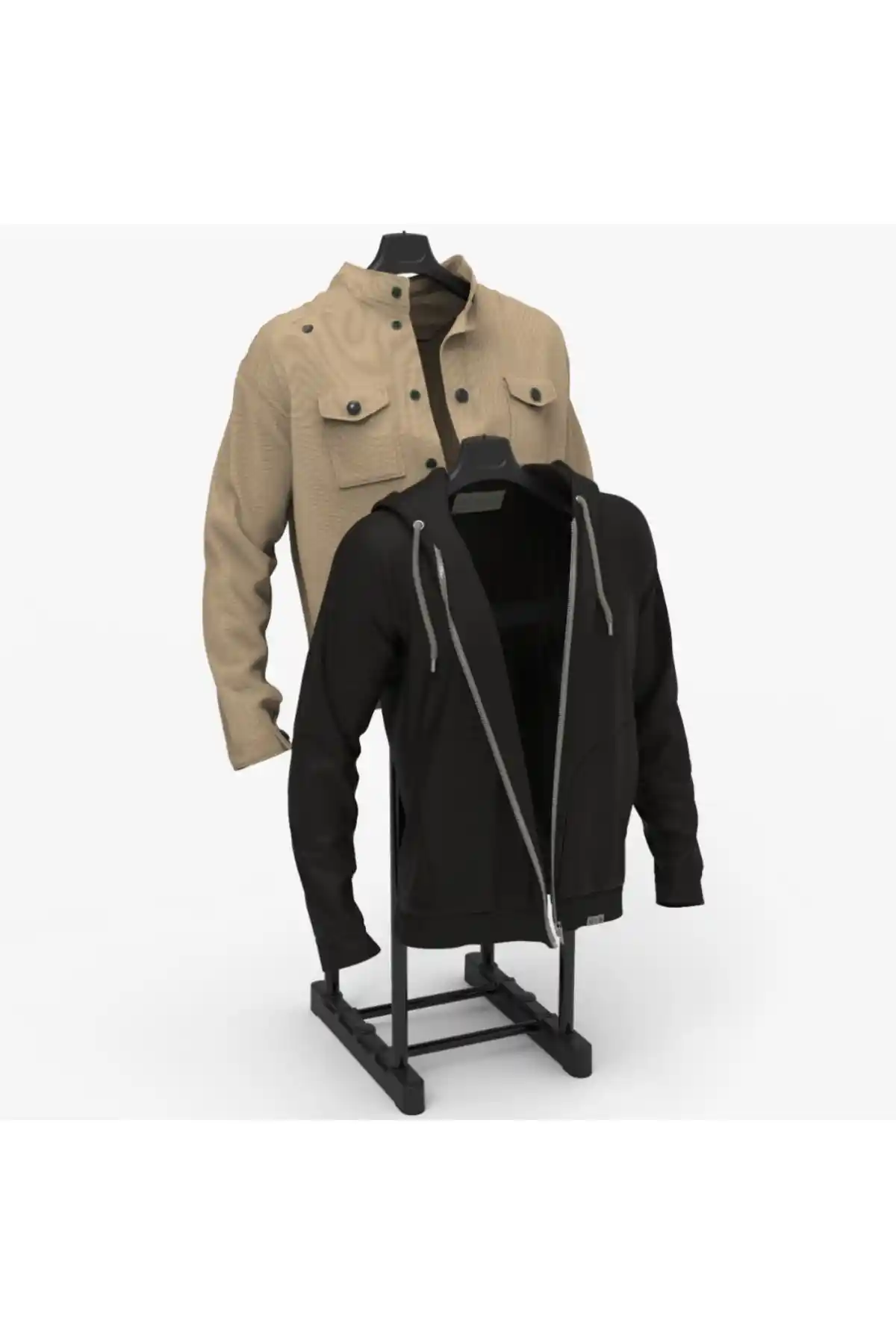 Lerato Çift Askılıklı Dilsiz Uşak Elbise Askısı: Modern ve Pratik Depolama Çözümü