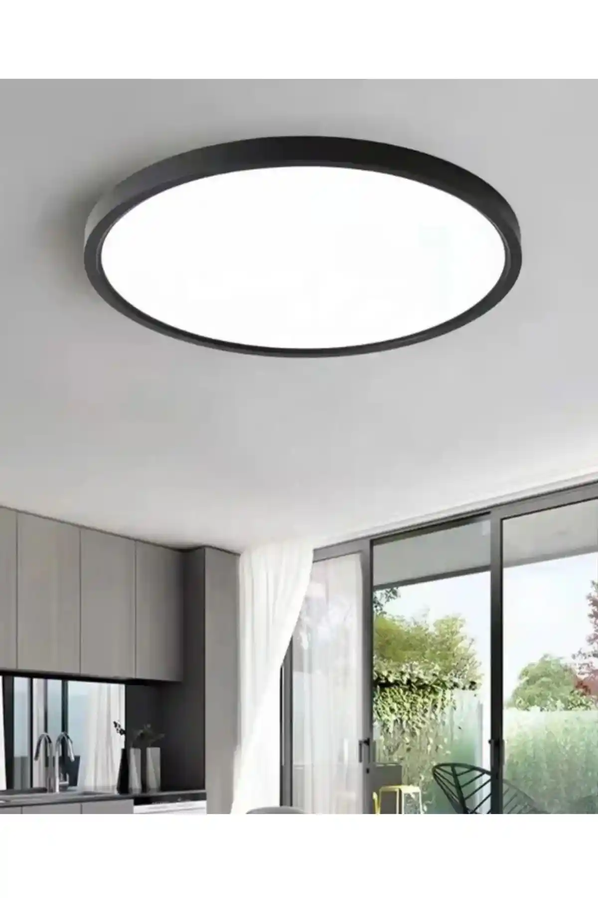 Luxshome 24W Büyük Boy Antrasit Renk Kasa Tavana Sıfır Plafonyer LED Armatür