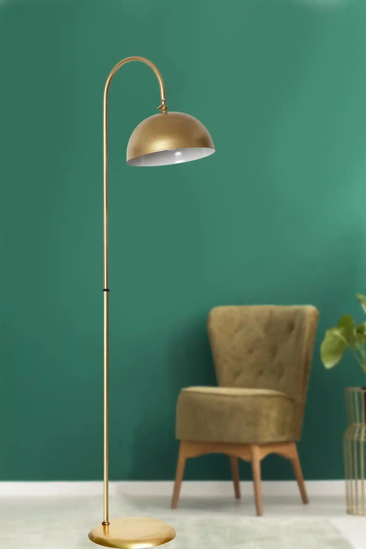 Luzarana Sonart Sarı Metal Tasarım Lambader Modern ve Şık İç Mekan Aydınlatması