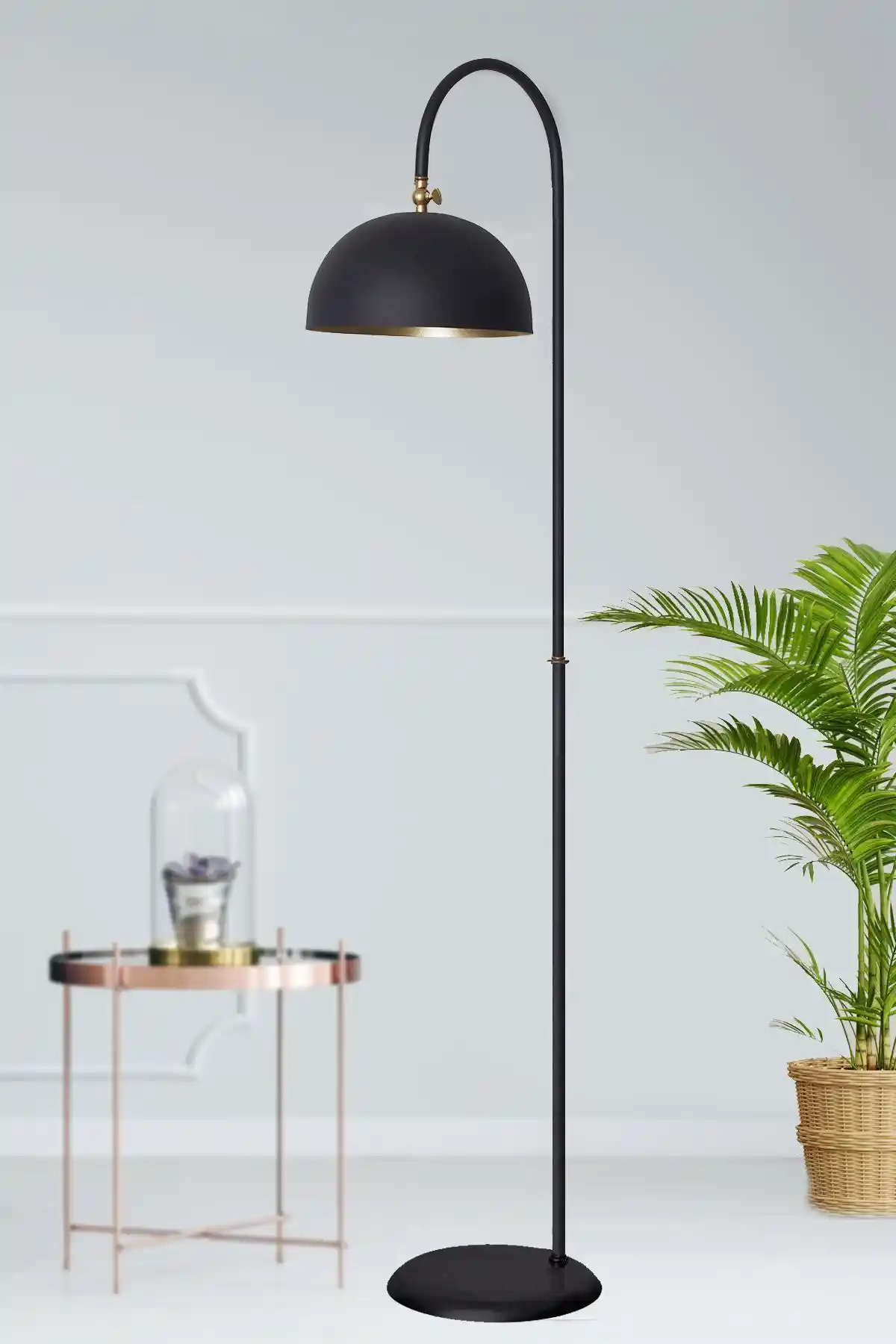 Luzarana Sonart Siyah-Sarı Metal Lambader Modern İç Mekan Dekorasyonu İçin