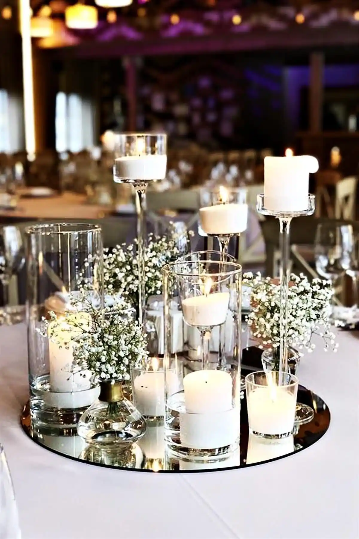 LYN HOME & DECOR Yuvarlak Aynalı Supla Modern ve Şık Masa Dekorasyonu İçin Uygun