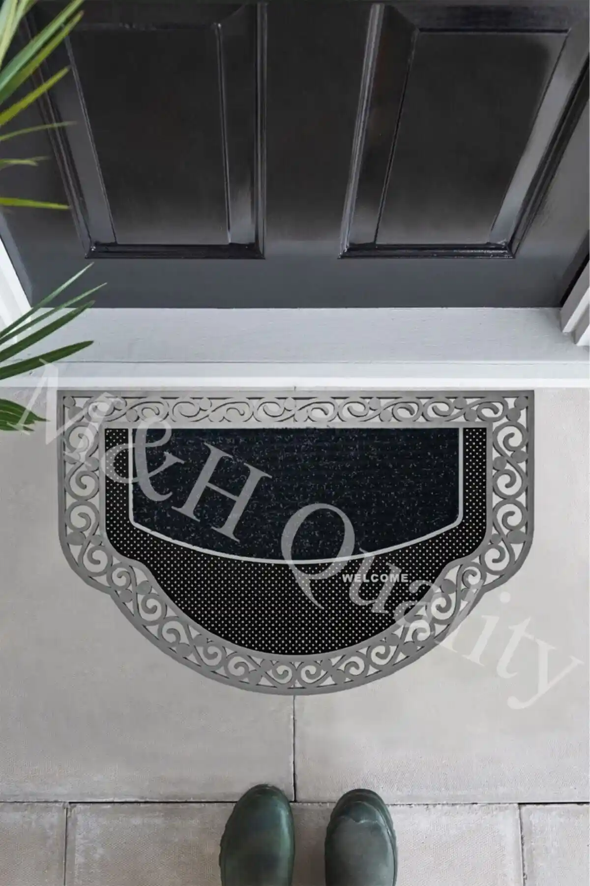 M&H Kalite Yarım Ay Modeli Welcome Yazlı Kapı Önü Paspası: Estetik ve Dayanıklı Giriş Çözümü