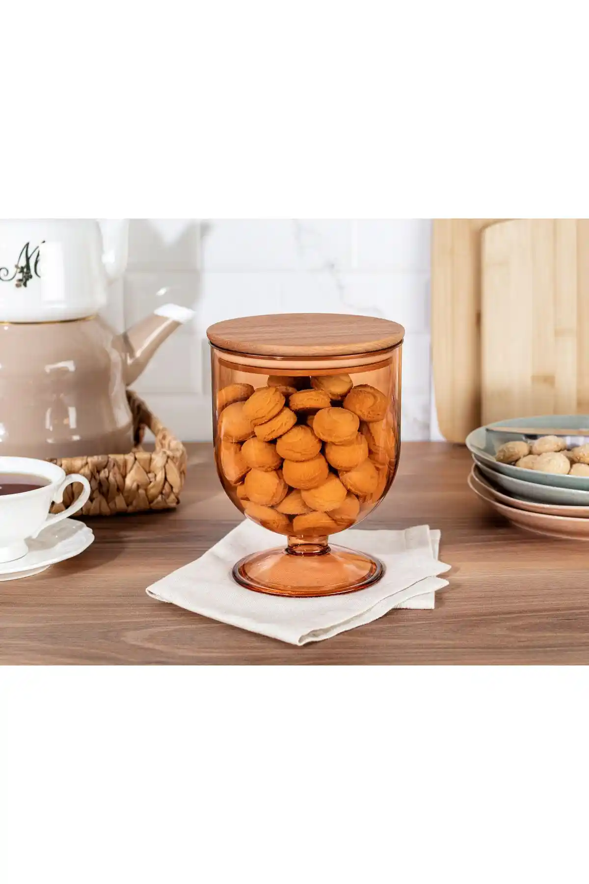 Madame Coco Marion Ahşap Kapaklı Saklama Kabı: Şık ve Dayanıklı Mutfağınız İçin Ideal Seçenek