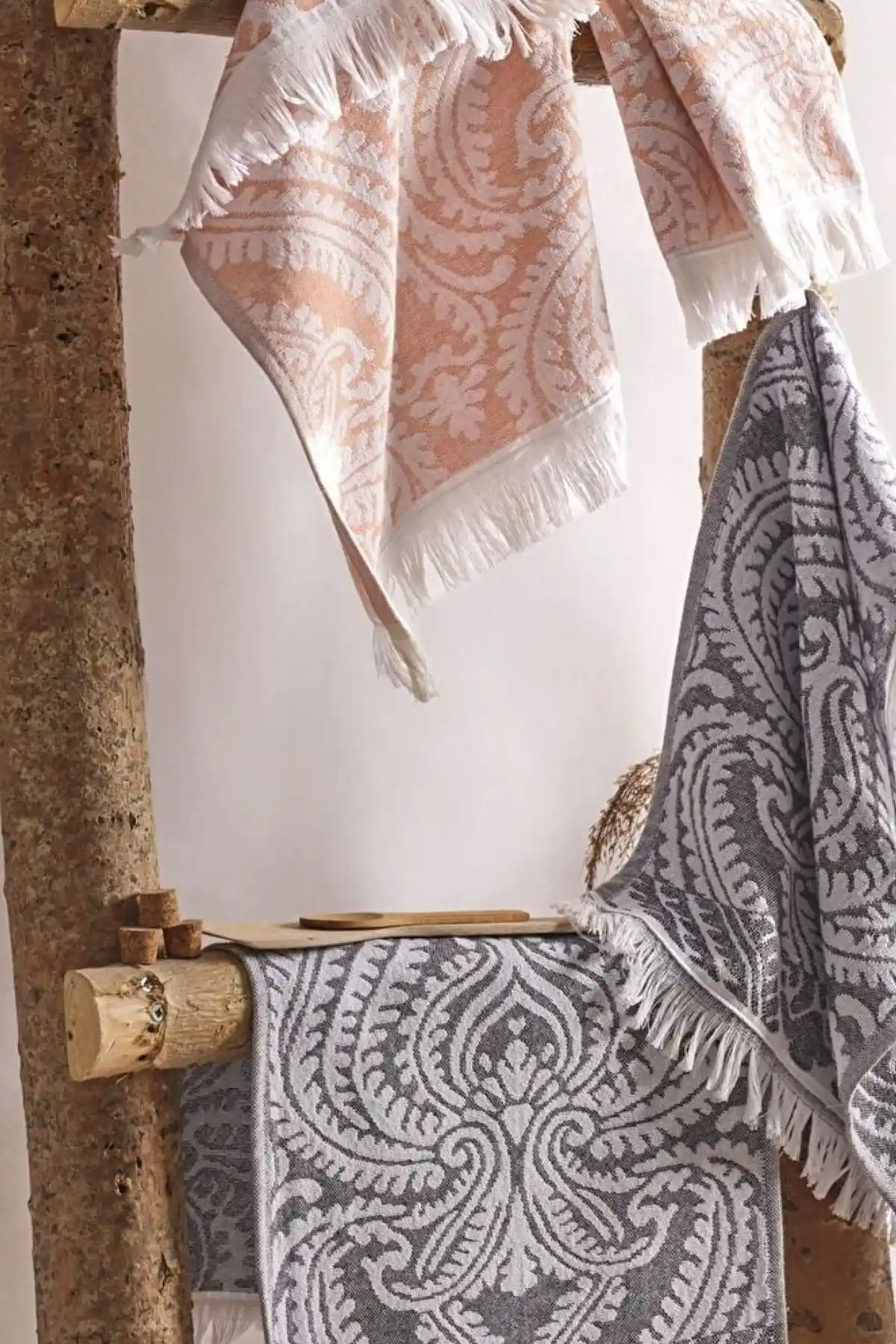 Mariva Home Nirvana Kitchen Grey-Somon 4 Lü Mutfak Havlusu Seti Yüksek Emicilik ve Estetik