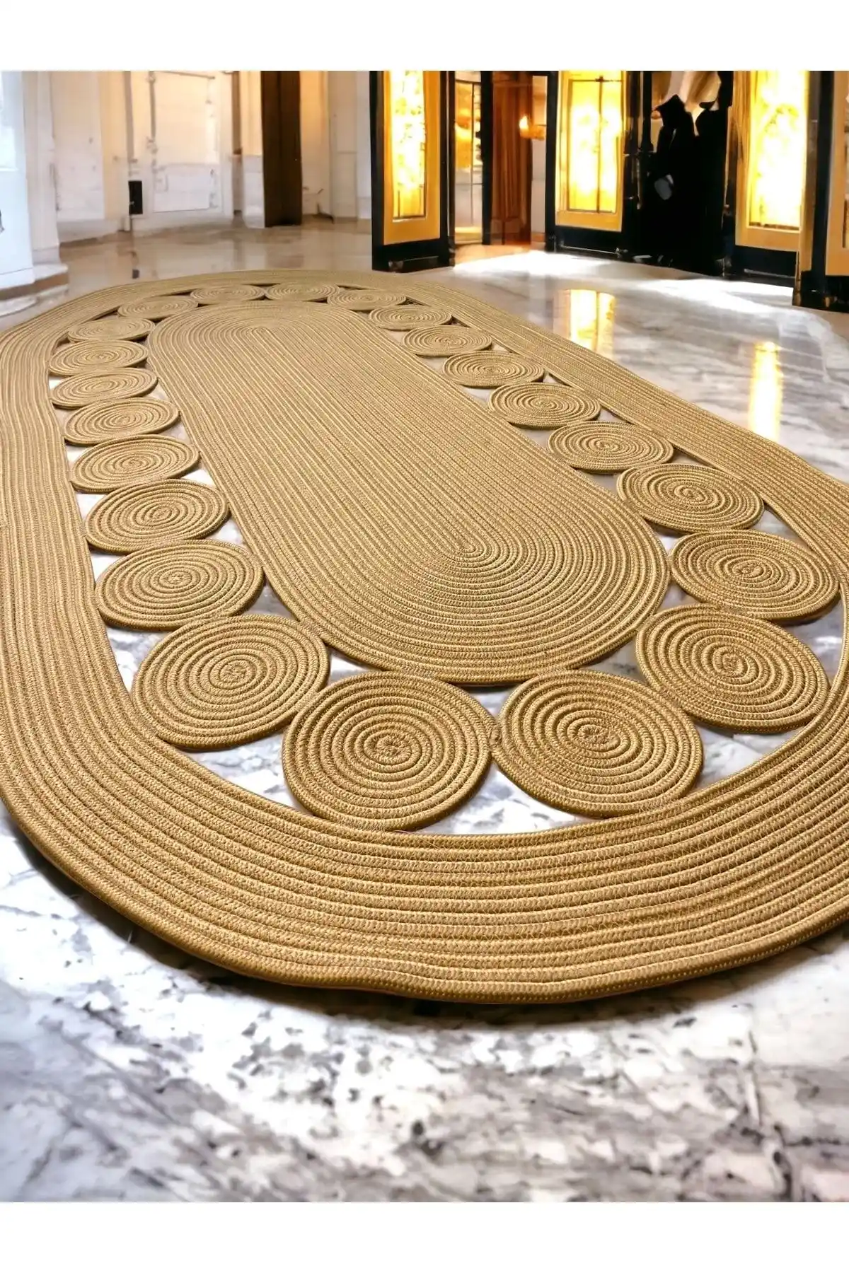 MaVaux Jüt Hasırlı El Örgüsü Kilim Doğal ve Şık Dekoratif Halı Seçenekleri