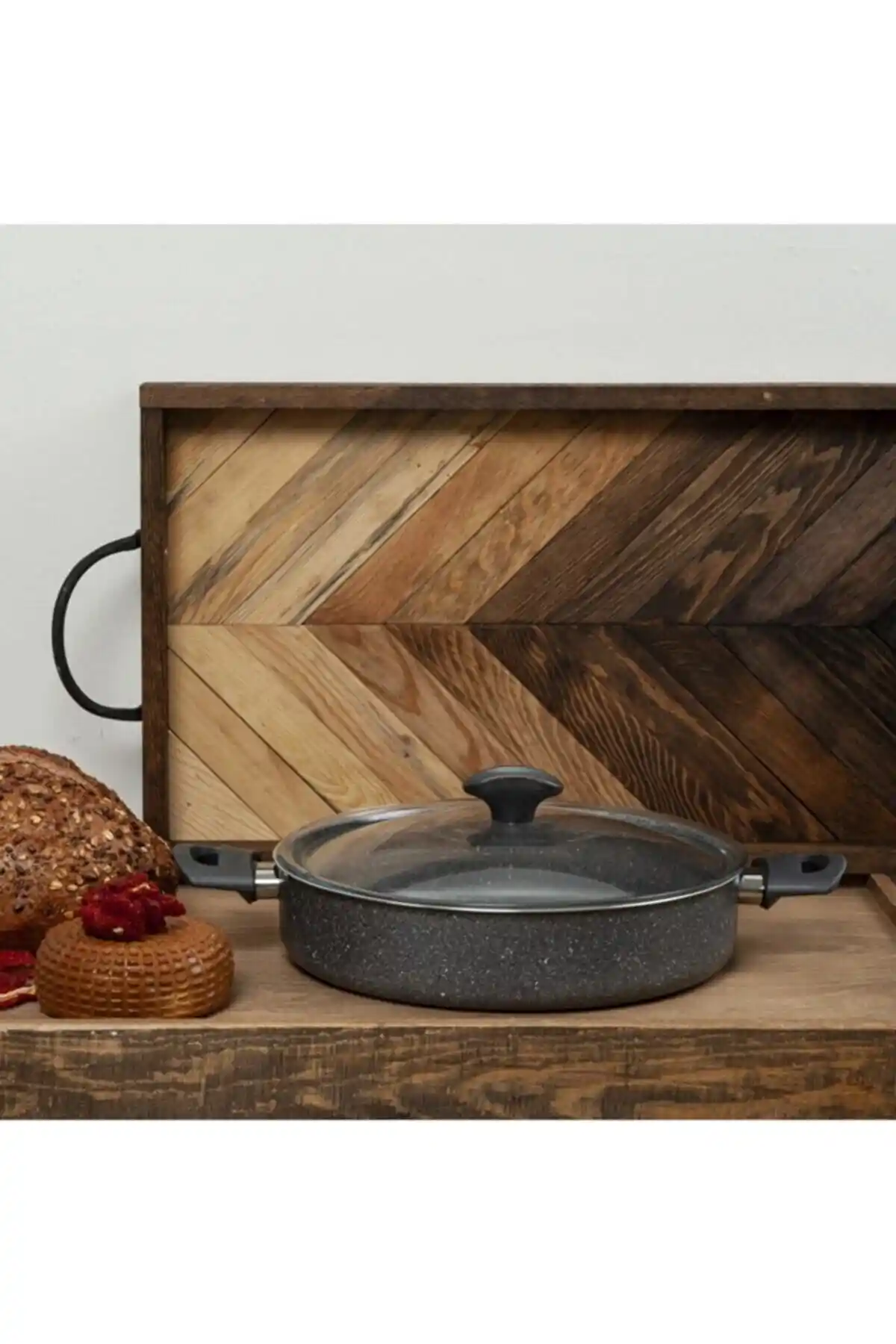 Mehtap Gri Granit Karnıyarık Tencere 28 Cm Dayanıklılık ve Sağlıklı Pişirme İçin Uygun