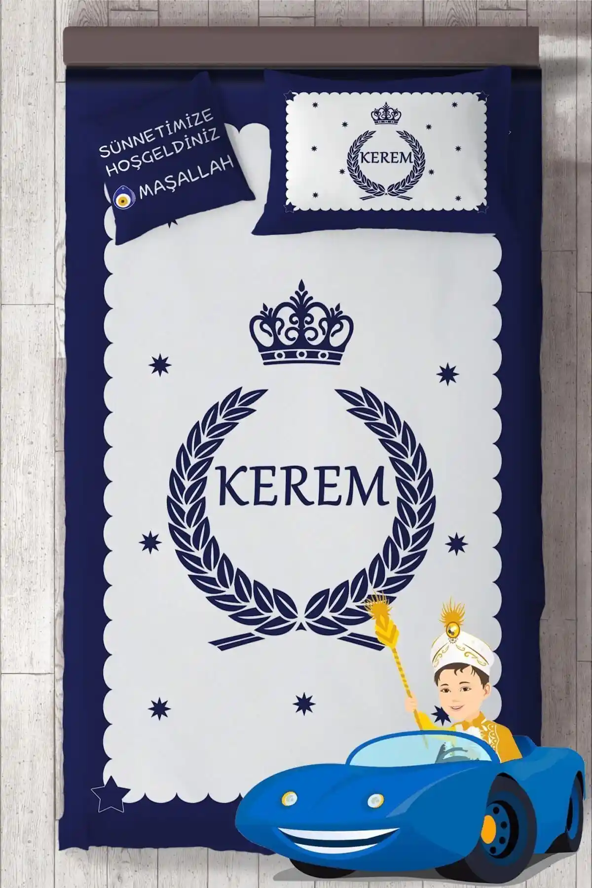 MEKTA HOME İsim Yazdırılabilir Modern Polyester Yatak Örtüsü Takımı 140x220 cm