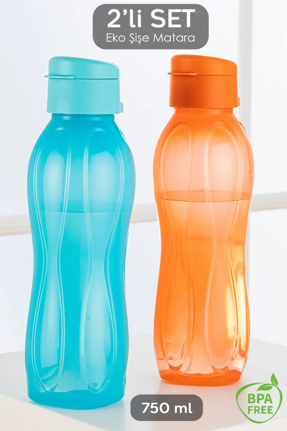 Meleni Home 2'li Eco Şişe Suluk Seti Sağlıklı ve Şık Tasarım ile Günlük Kullanım İçin Ideal