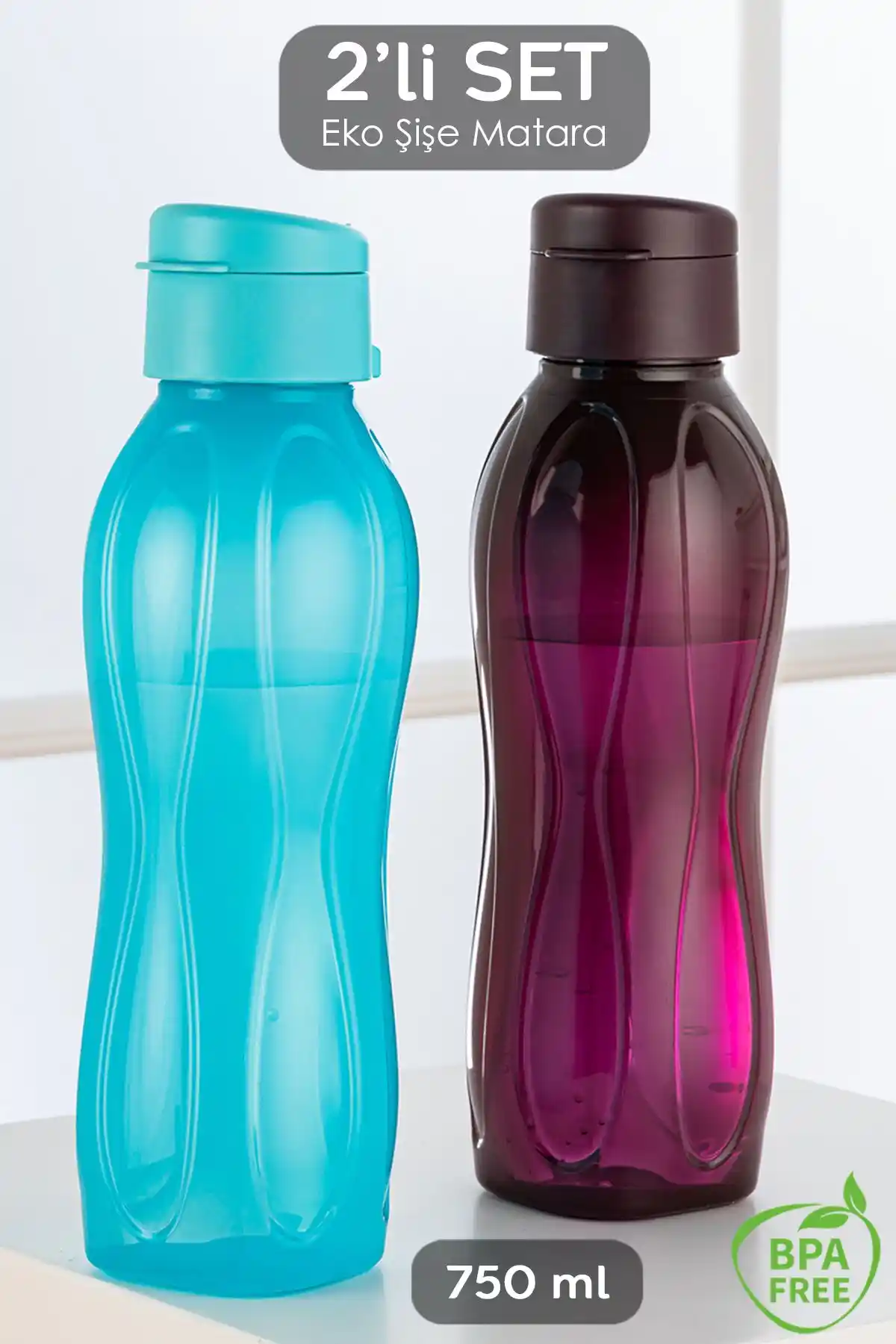 Meleni Home 2'li Eko Şişe Suluk Seti Çocuk ve Gençler İçin Pratik ve Şık Su Saklama Çözümü