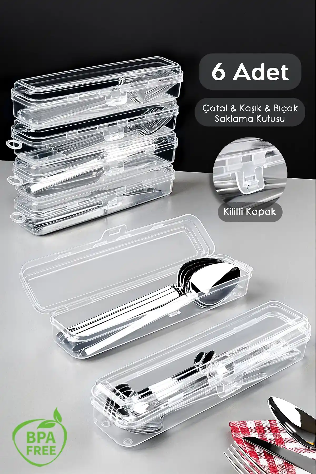 Meleni Home 6 Adet Kaşıklık Saklama Kabı ile Mutfak Düzeni ve Pratiklik Sağlama