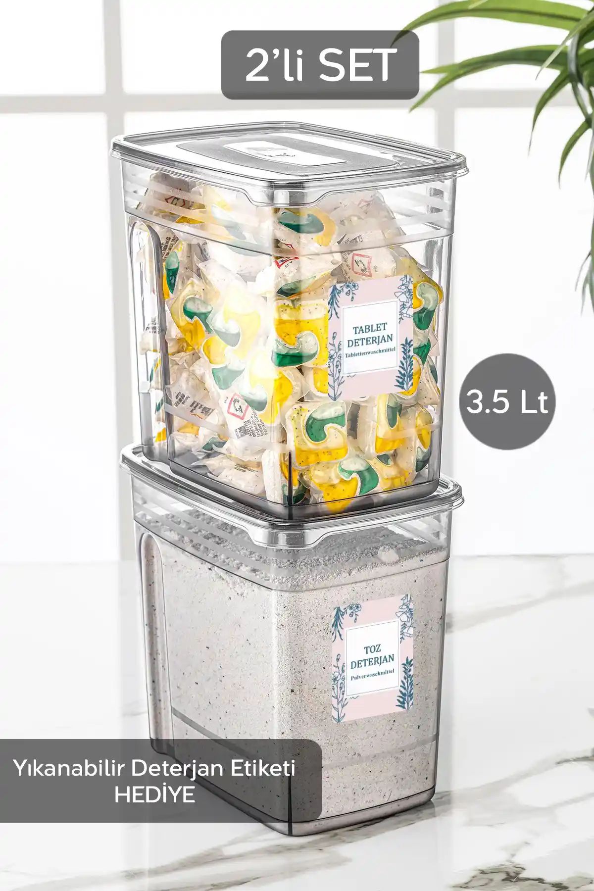 Meleni Home Çok Amaçlı Saklama Kutuları Gri 3,5 Litre Pratik ve Şık Tasarım