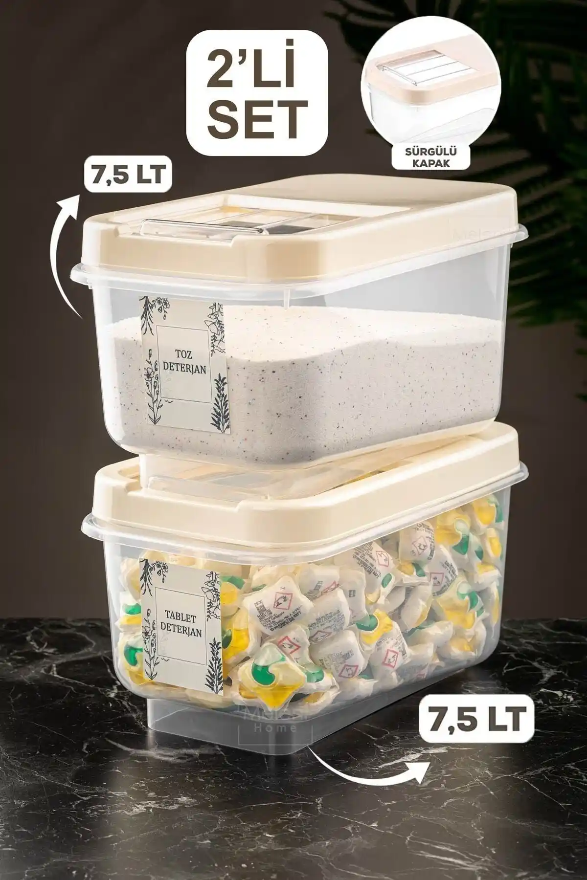 Meleni Home Deterjan Saklama Kabı Karşılaştırması: 7,5 lt ve 5 lt modellerin özellikleri ve kullanıcı deneyimleri