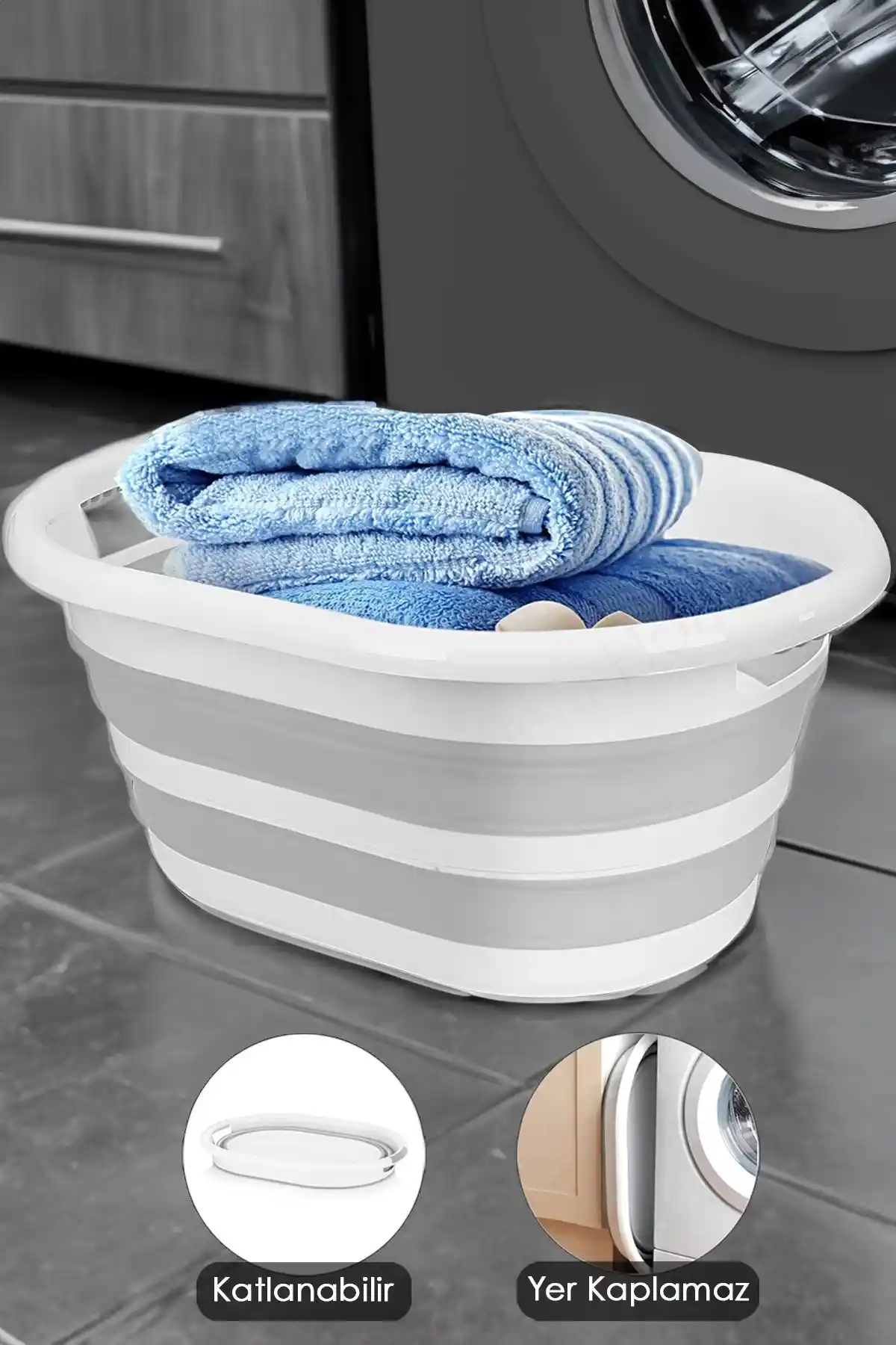 Meleni Home Katlanabilir Silikon Çamaşır Sepeti: Modern ve Pratik Ev Düzeni Çözümü