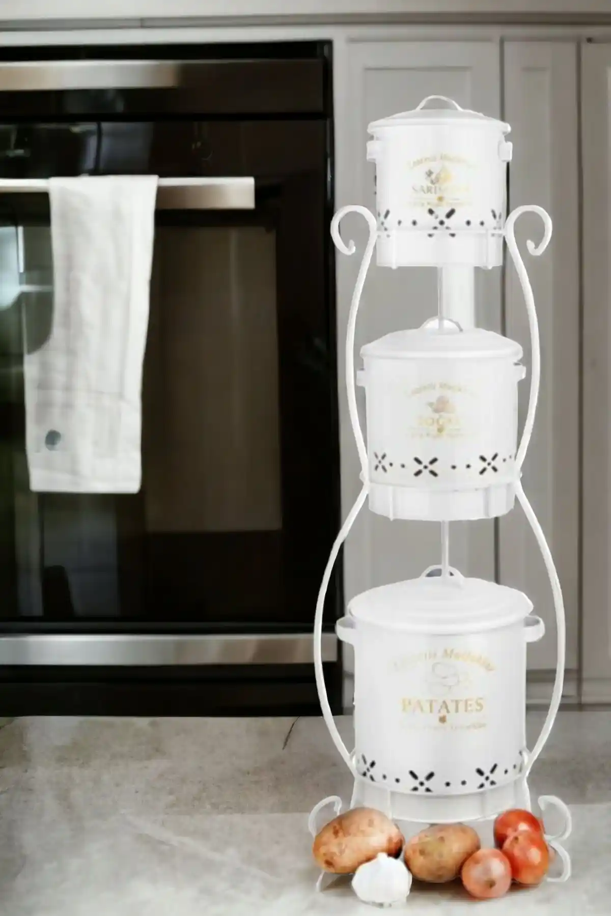 Metalshop 3 Katlı Ferforje Kovası ile Mutfak Düzeninizi Şıklıkla Tamamlayın