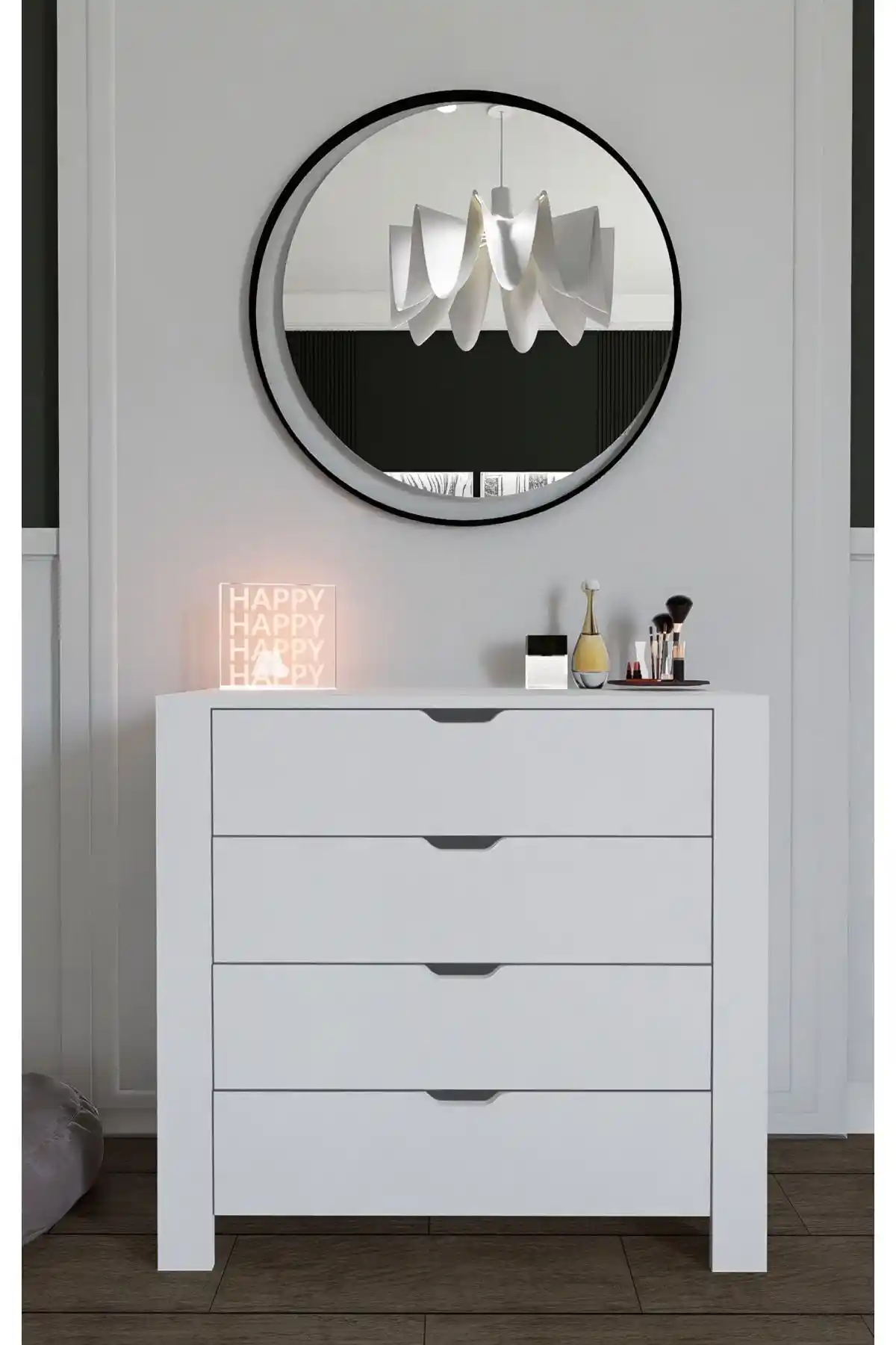 Midoser Duru Beyaz 4 Çekmeceli Şifonyer: Modern ve Şık Depolama Çözümü