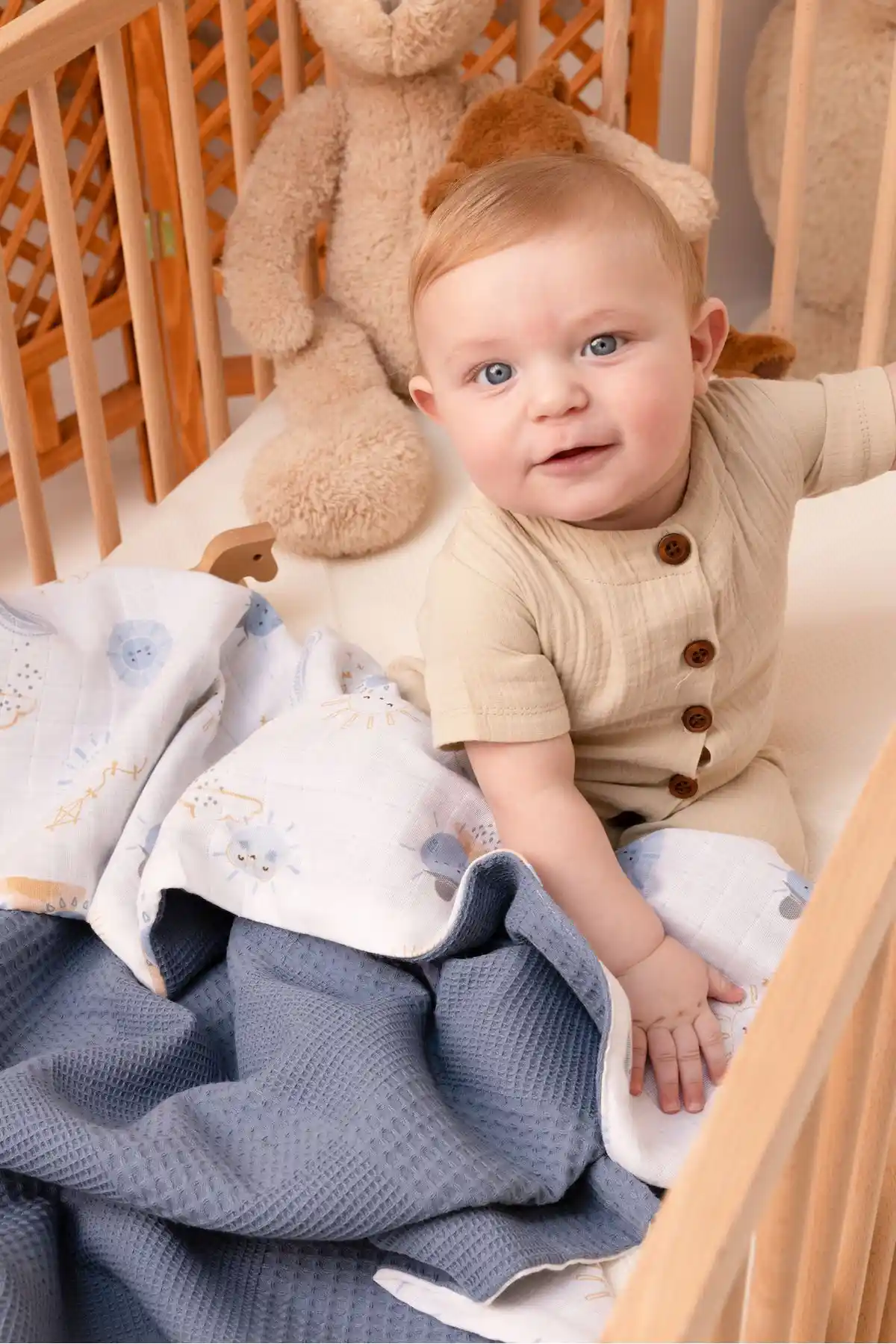 Milna Baby&Kids Çift Taraflı Müslin Bebek Battaniyesi Estetik ve Pratik Kullanım İçin Ideal