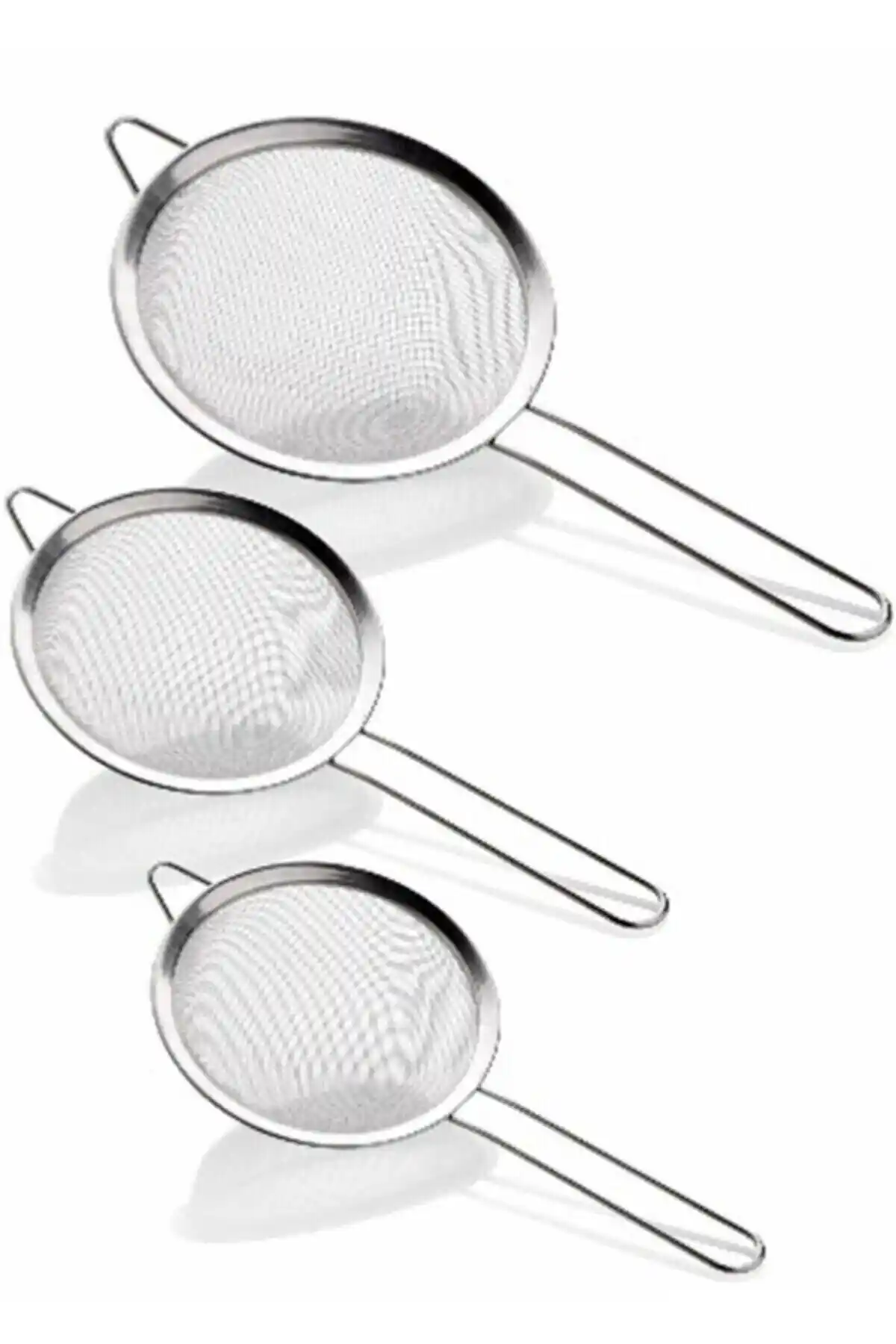 MİMOZA PARK 3'lü Paslanmaz Tel Süzgeç Seti Dayanıklı ve Çok Yönlü Kullanım İçin Uygun