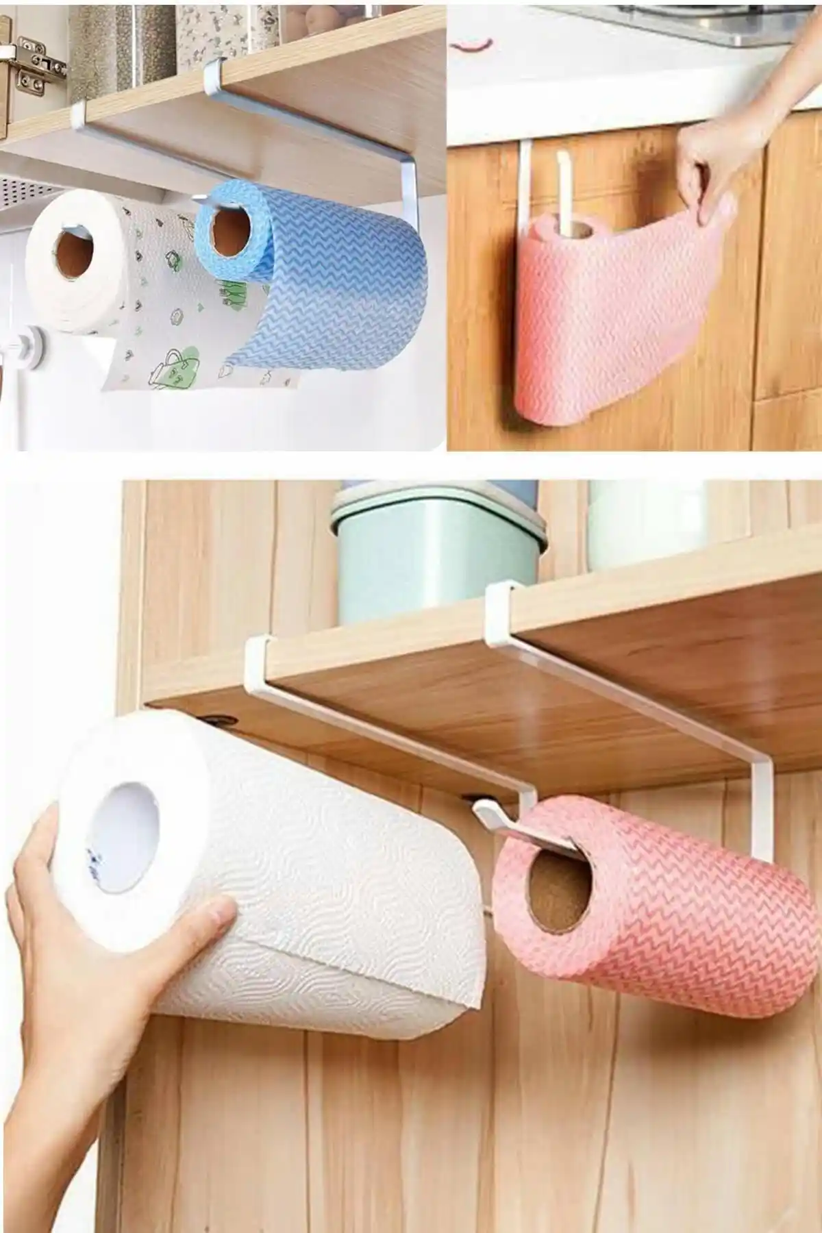 Mimoza Raf Altı Kağıt Havlu Askılığı ve Fincanlık Modern ve Fonksiyonel Mutfak Çözümü