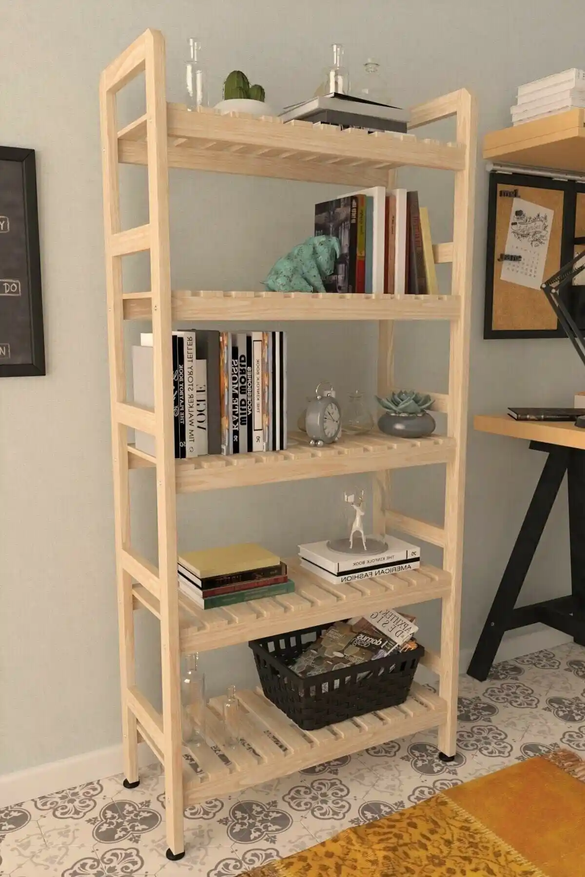 Minimal Wood Store 5 Raflı Ahşap Kitaplık ve Çok Amaçlı Dolap İncelemesi