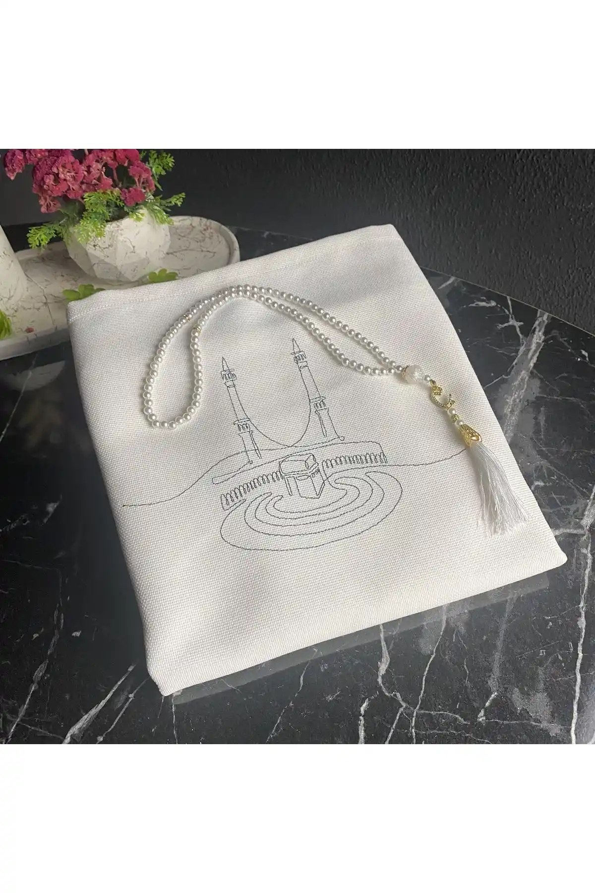 Miracle Gifts Keten Minimal Seccade: Şık ve Dayanıklı İbadet Aksesuarı