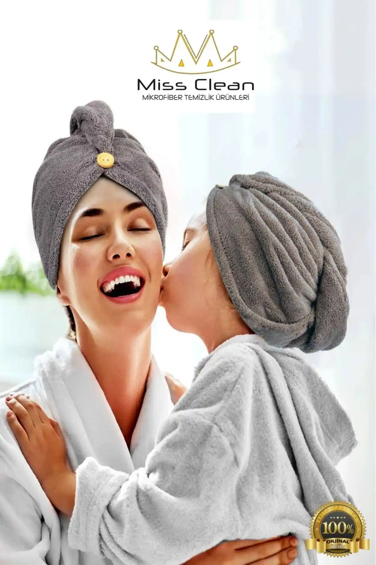 MissClean Gri Mikrofiber Saç Havlusu: Hızlı ve Sağlıklı Saç Kurutma Çözümü