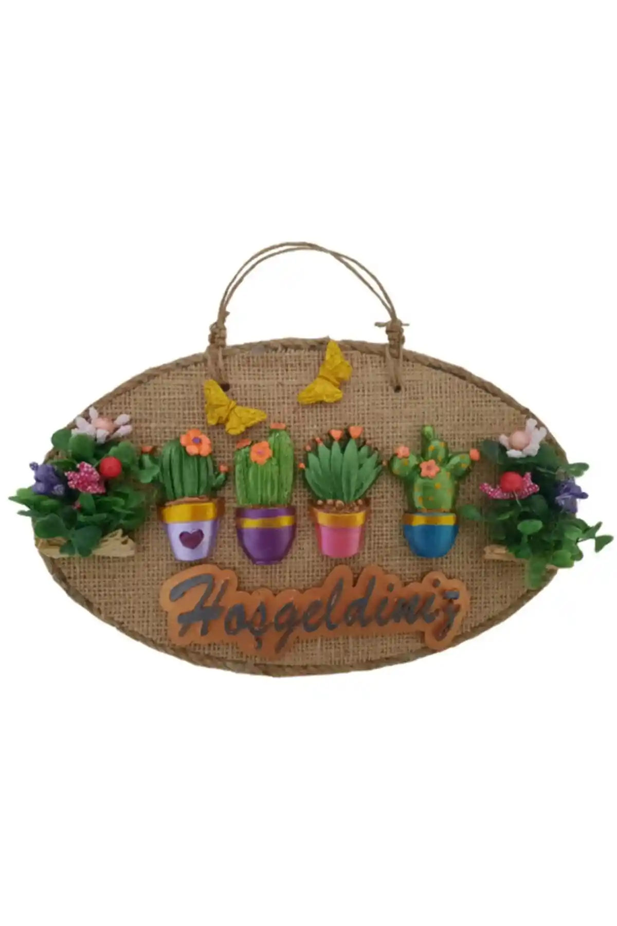 Mixperi Çiçeklerin Büyüsü Hoşgeldiniz Yazılı Kapı Süsü Retro ve Estetik Tasarım