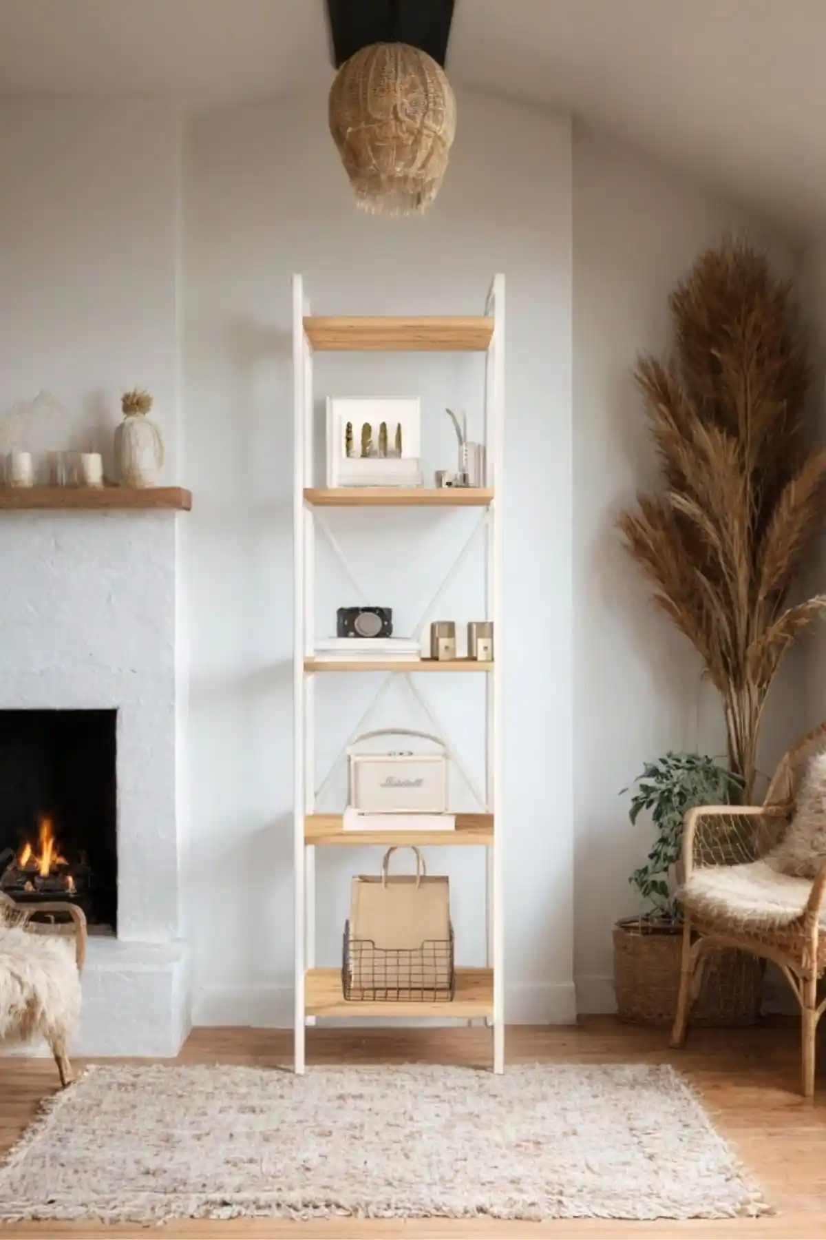 Mobitopya Nilamu Çam Kitaplık: Modern ve Fonksiyonel Ofis ve Ev Dekorasyonu İçin