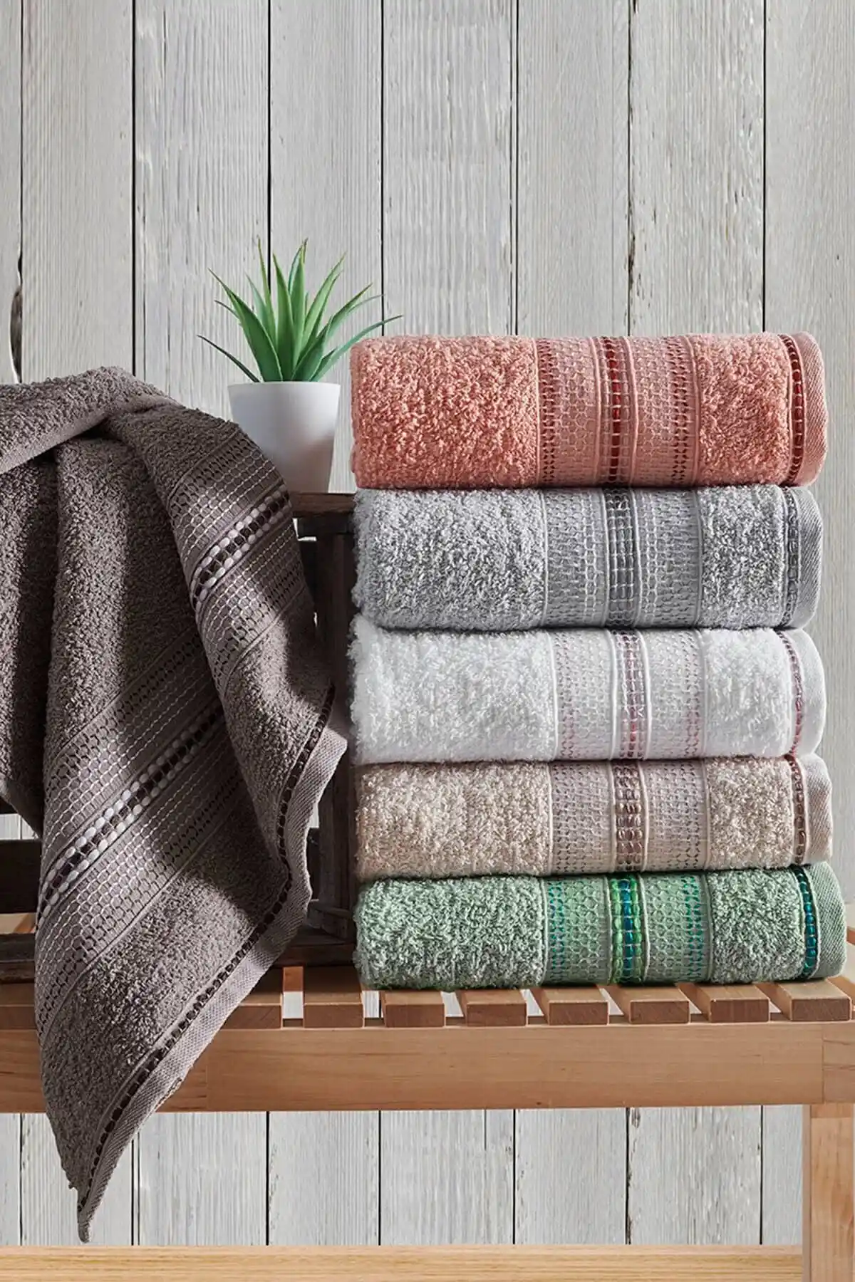 MODALİN Fiona El ve Yüz Havlu Seti 50x90 cm, yüksek kaliteli pamuklu, şık ve dayanıklı