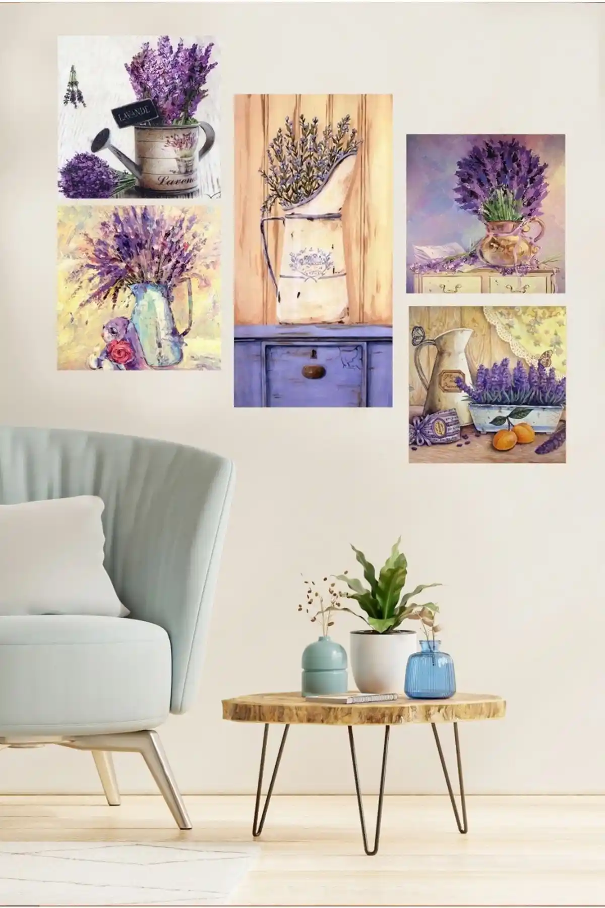 Modern 5 Parçalı MDF Tablo Cadran Collage Style Duvar Dekoru Ev ve Ofis İçin