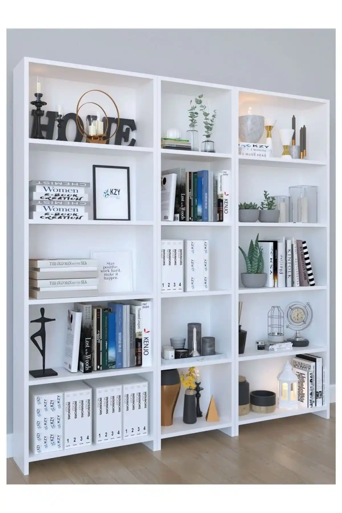 Modern Beyaz İskandinav Tarzı Kitaplık - Dayanıklı ve Şık Depolama Çözümü