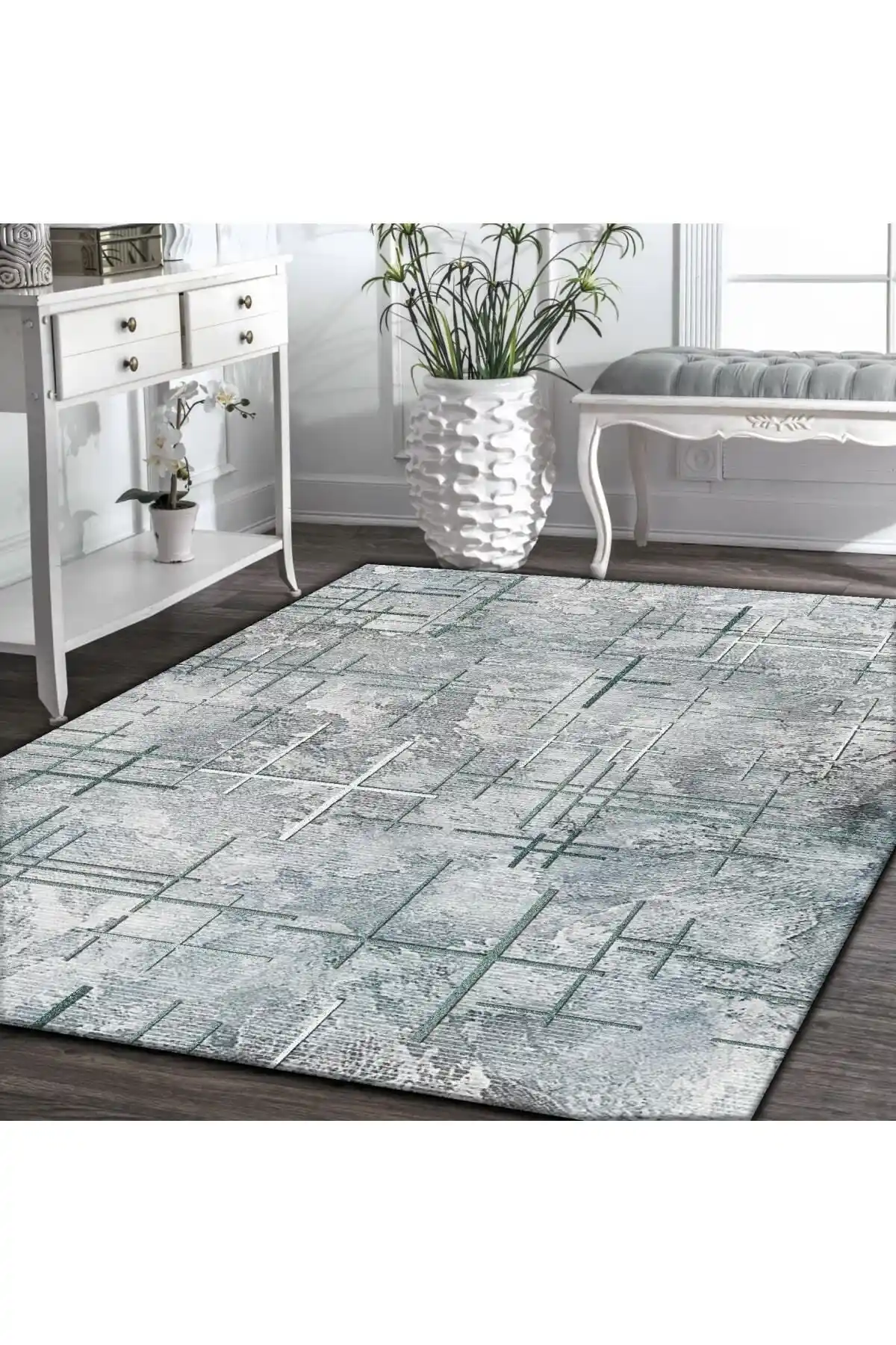 Modern Çizgili Dijital Baskılı Halı Örtüsü ile Evinize Şıklık Katın