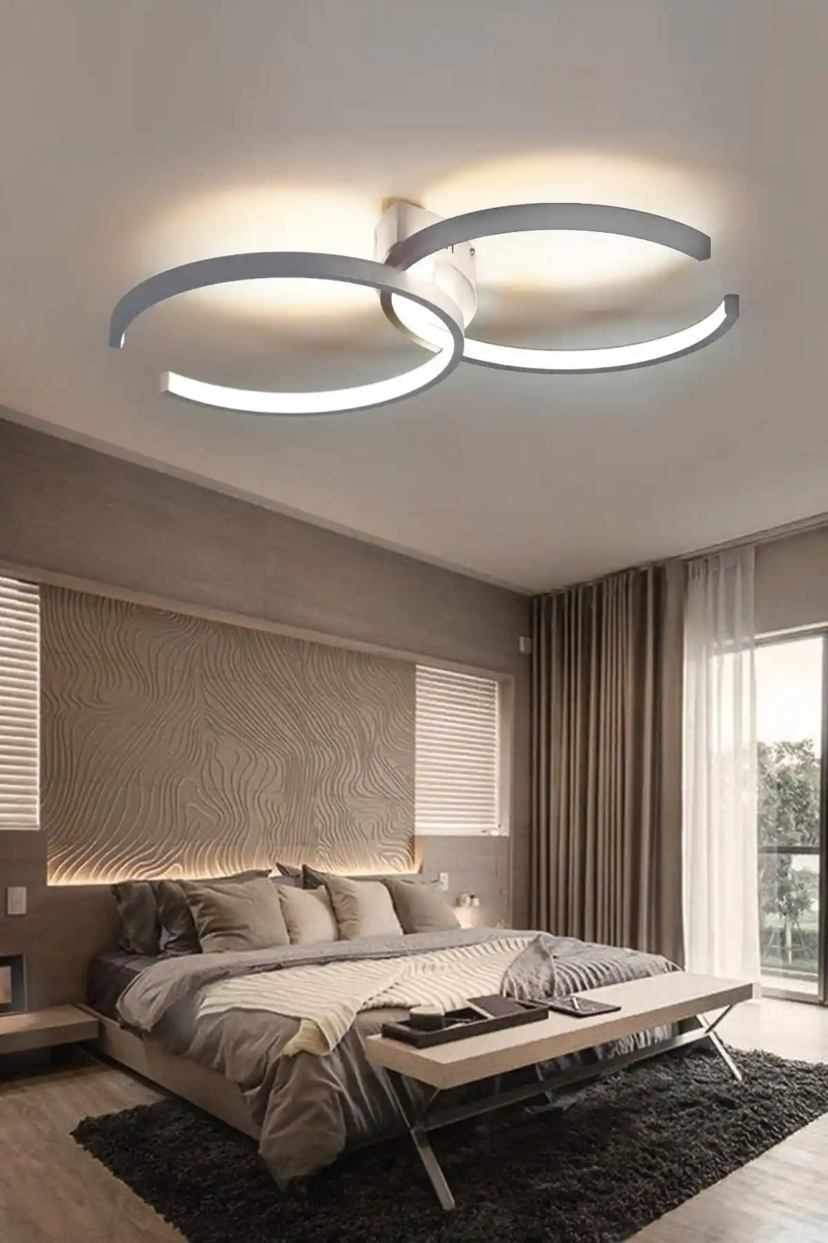 Modern Gri LED Avize Chance C: Şık ve Enerji Verimli Aydınlatma Çözümü