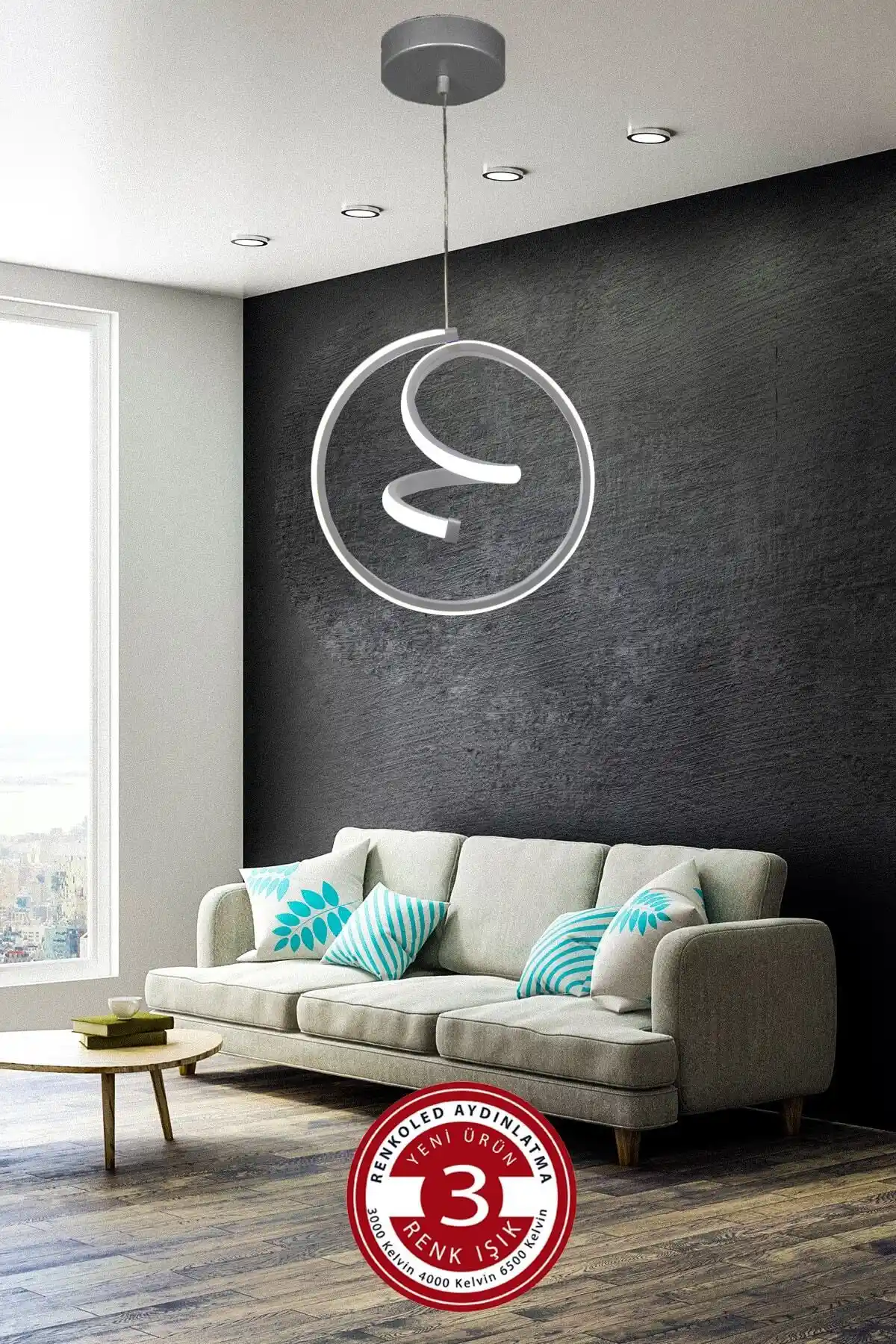 Modern Renkoled Ay ışıklandırma: Üç Renk Seçeneğiyle Şık ve Fonksiyonel Sarkıt Led Avize