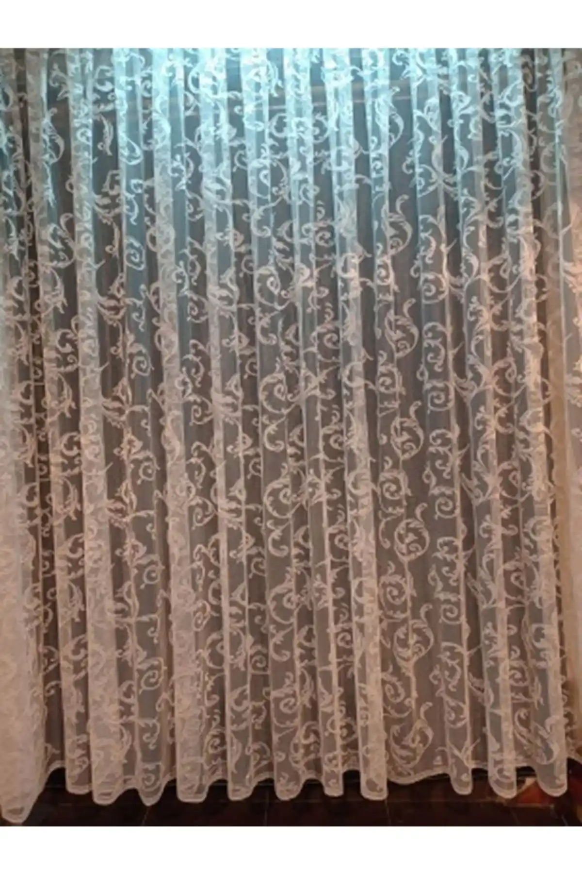 Modern Şal Desenli Tül Perde - Oturma Odası ve Salonlar İçin Şık Tasarım