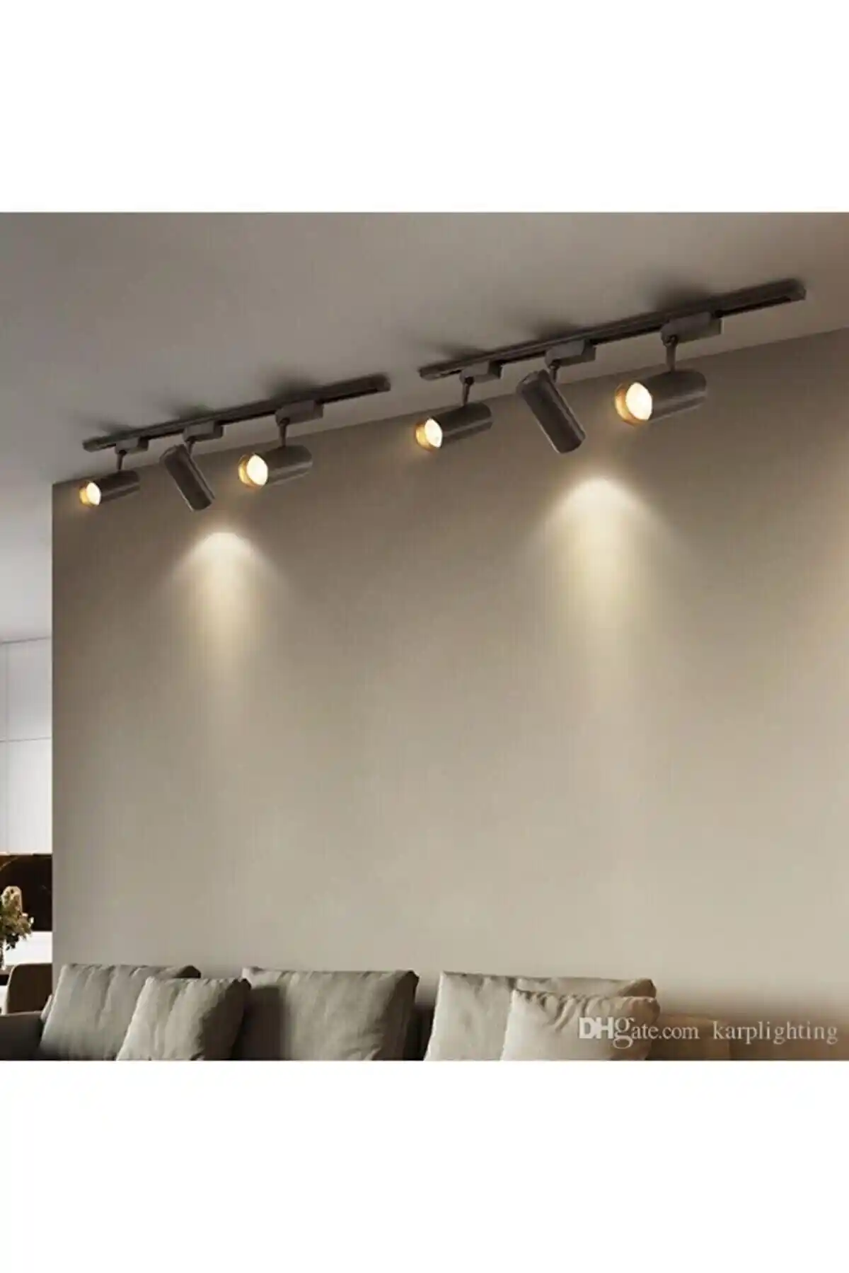 Modern Siyah Kasa ve Günışığı LED Ray Spot Aydınlatma Seti ile Şık ve Fonksiyonel Aydınlatma